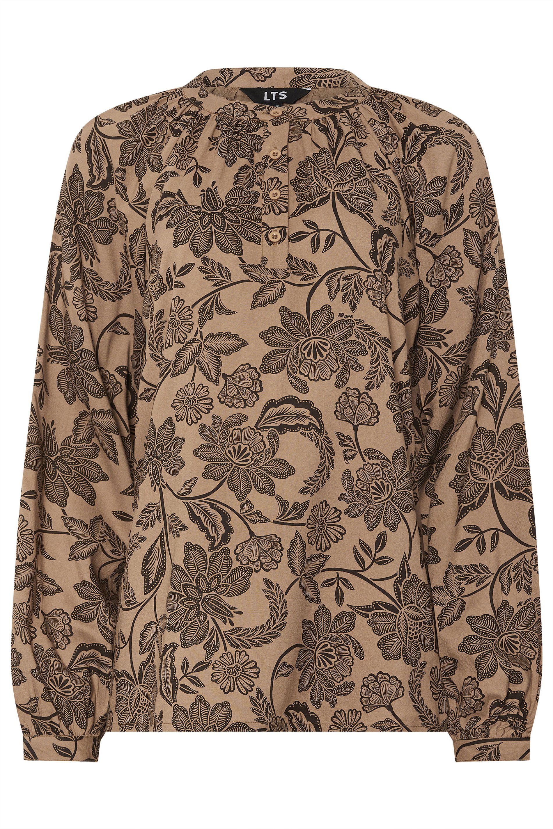 LTS Tall Women's Natural Brown Raglan Blouse | Long Tall Sally 5