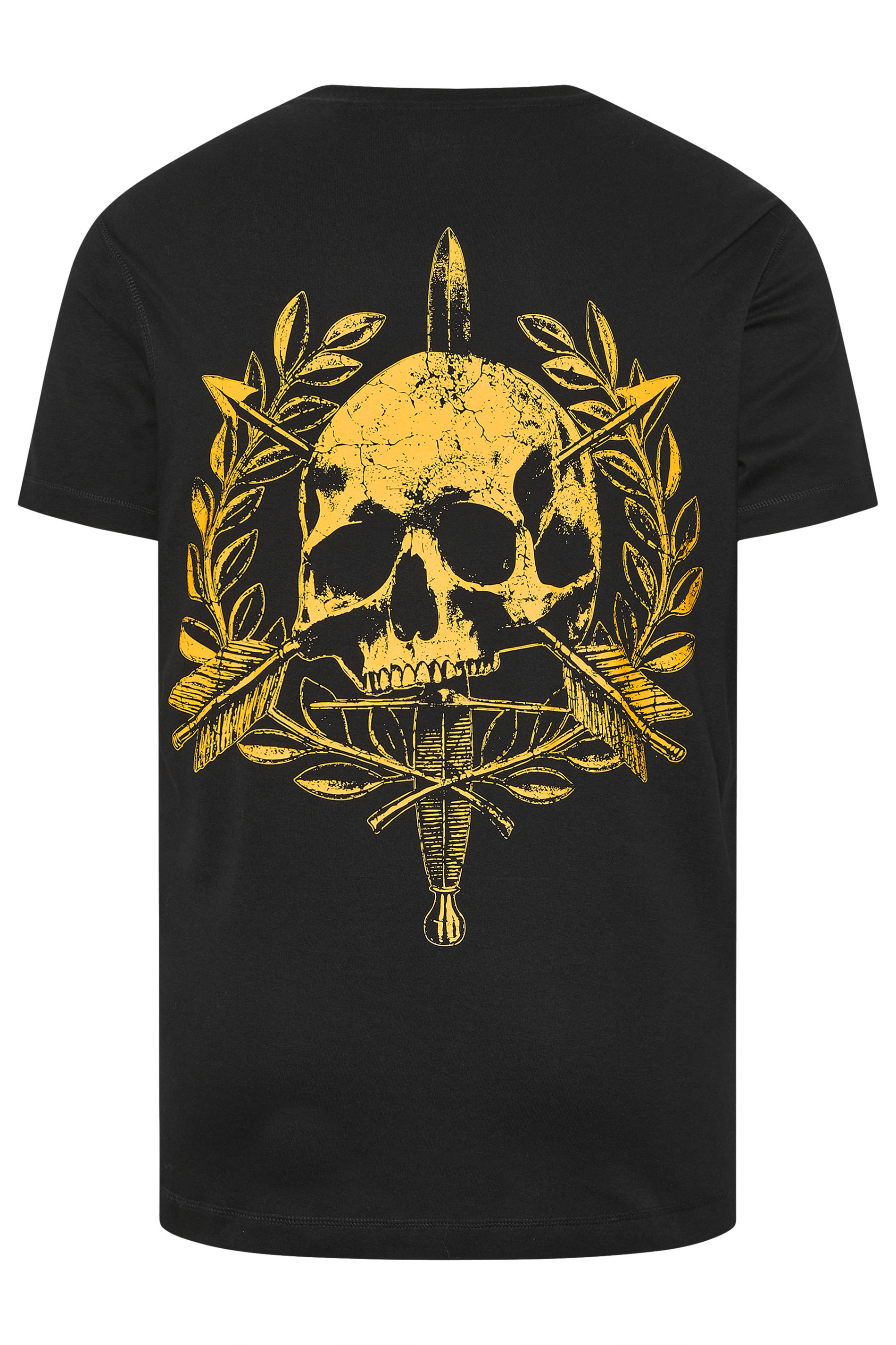 BadRhino Big & Tall Black Skull Emblem Extra Long Graphic T-Shirt | BadRhino 7