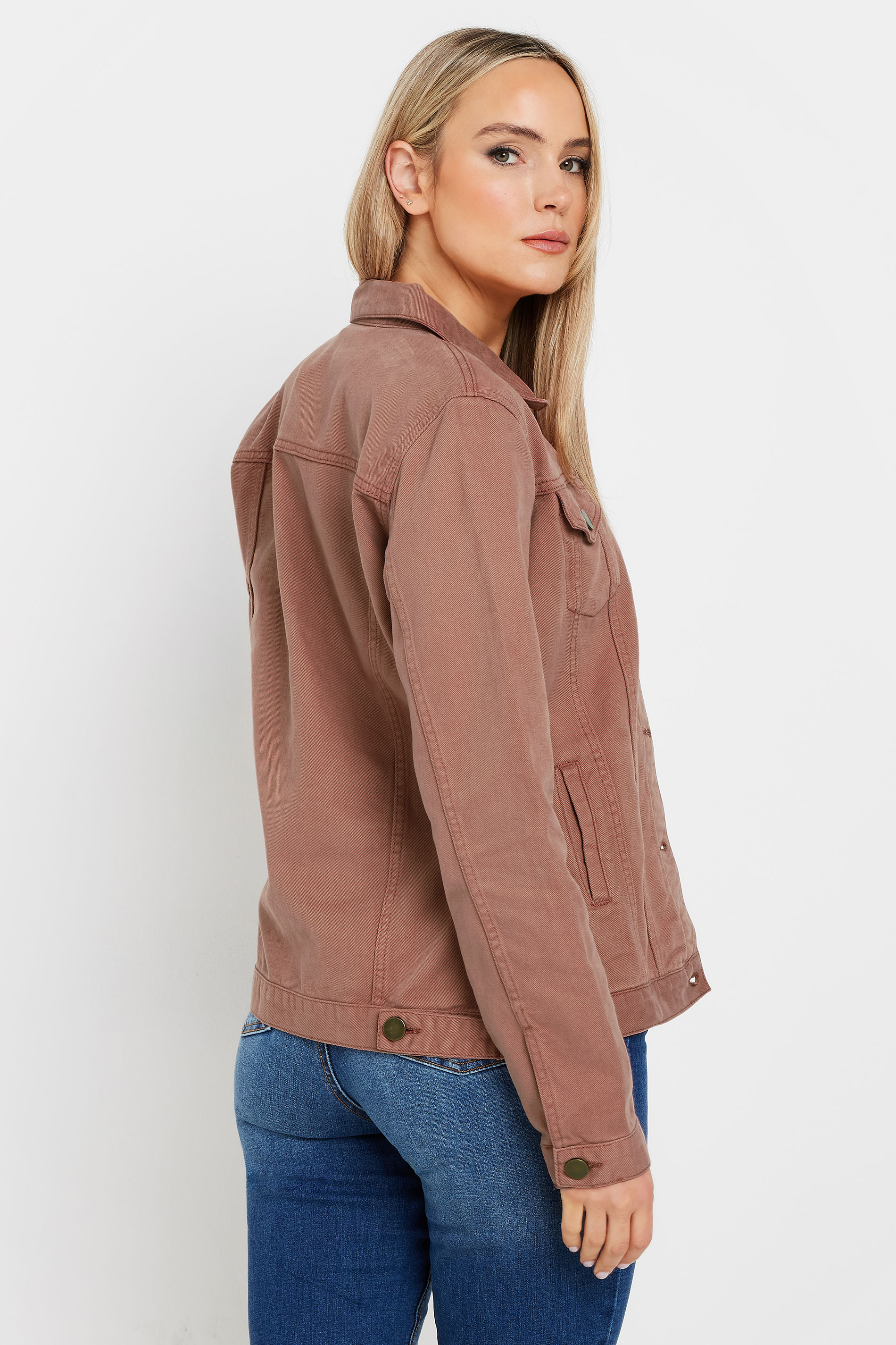 LTS Tall Dark Pink Denim Jacket | Long Tall Sally 4