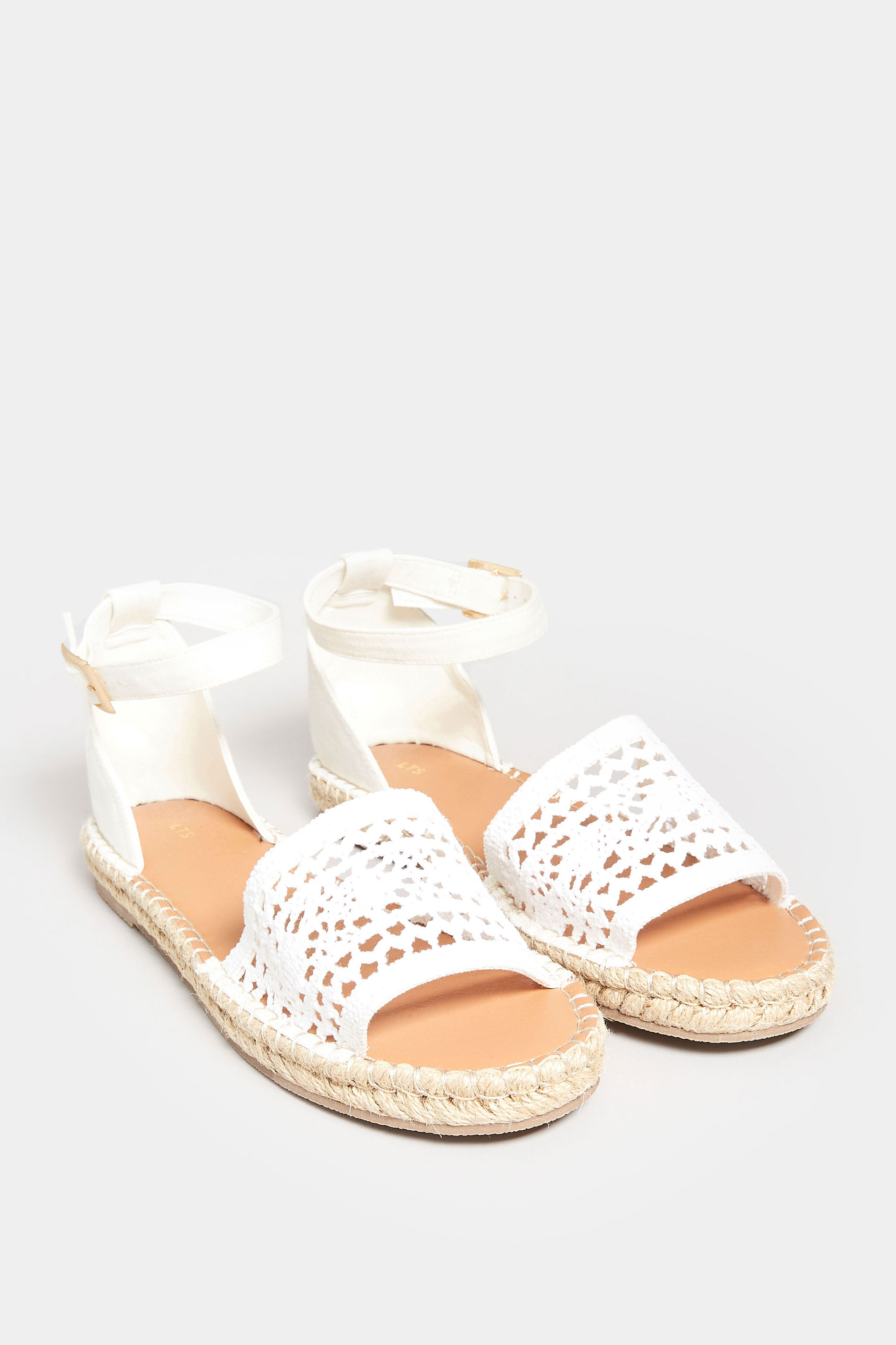 LTS White Espadrille Sandals In Standard Fit| Long Tall Sally  2