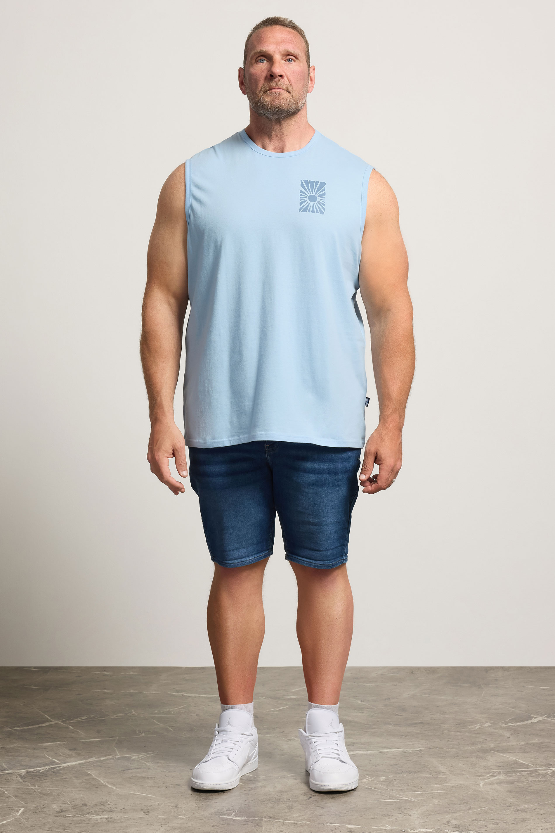 BadRhino Big & Tall Light Blue Sun Graphic Vest Top | BadRhino 2