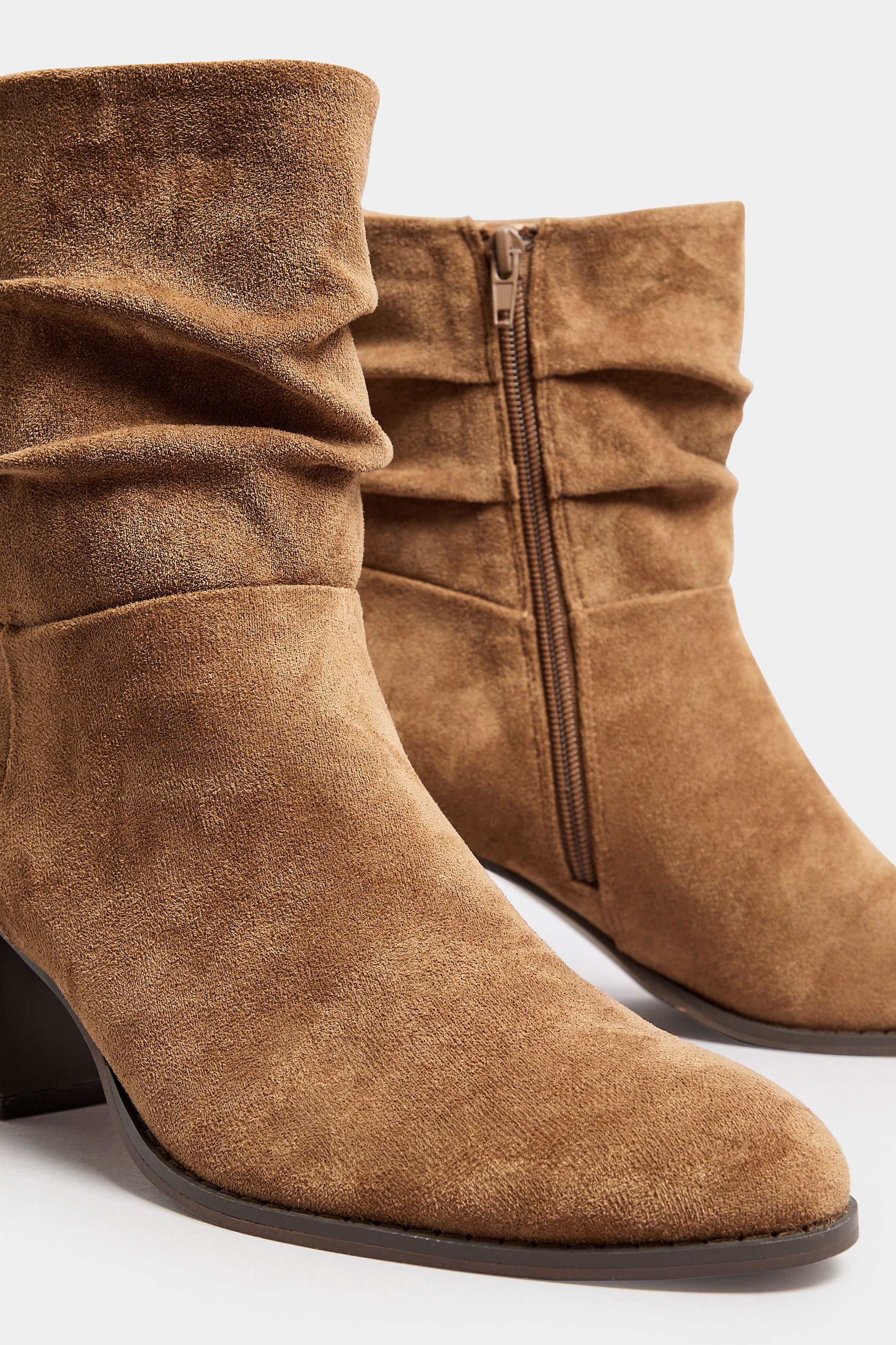 LTS Tan Brown Faux Suede Western Boots In Standard Fit | Long Tall Sally 5