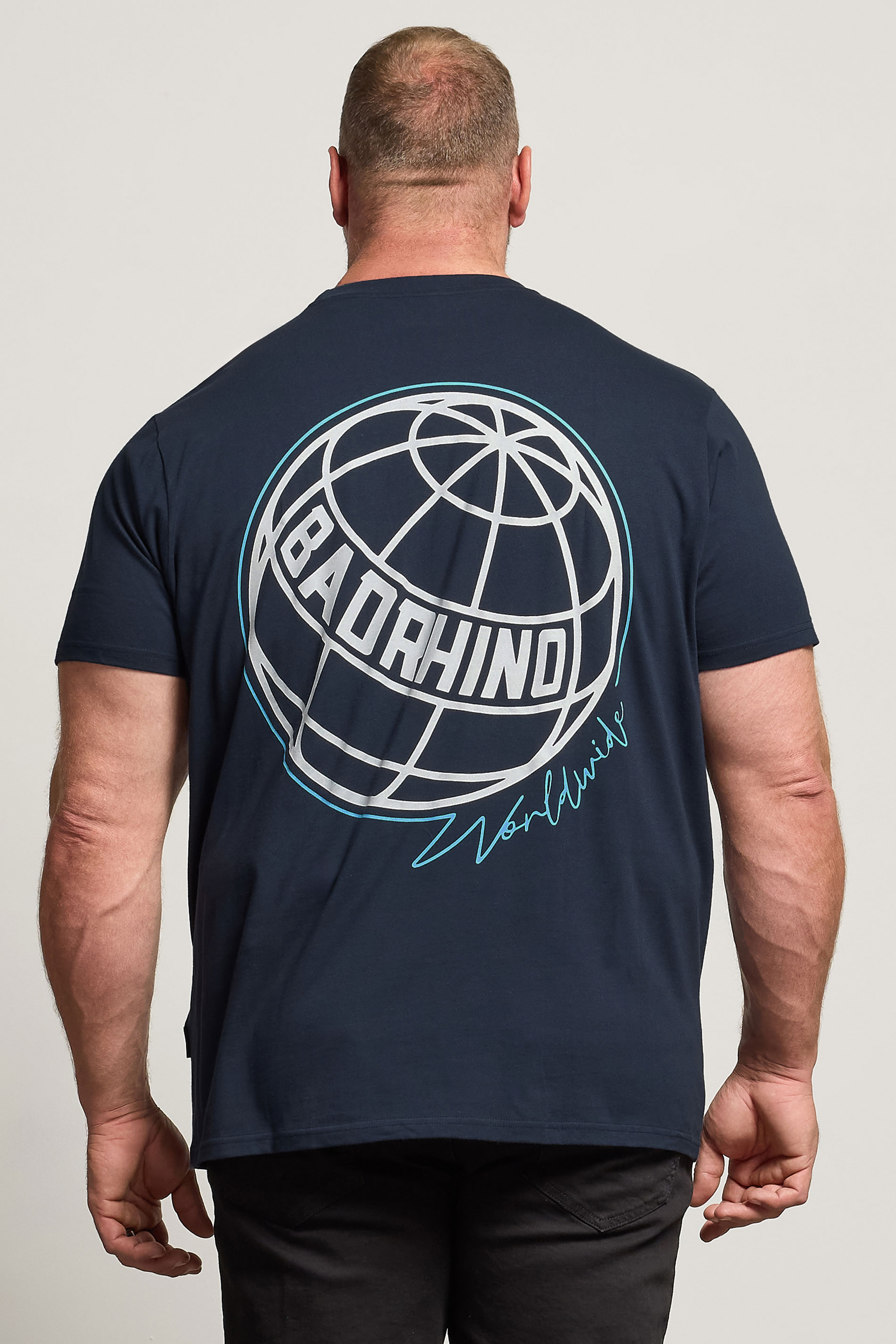 BadRhino Big & Tall 3 PACK Black & Navy Blue Worldwide Graphic T-Shirts | BadRhino 4
