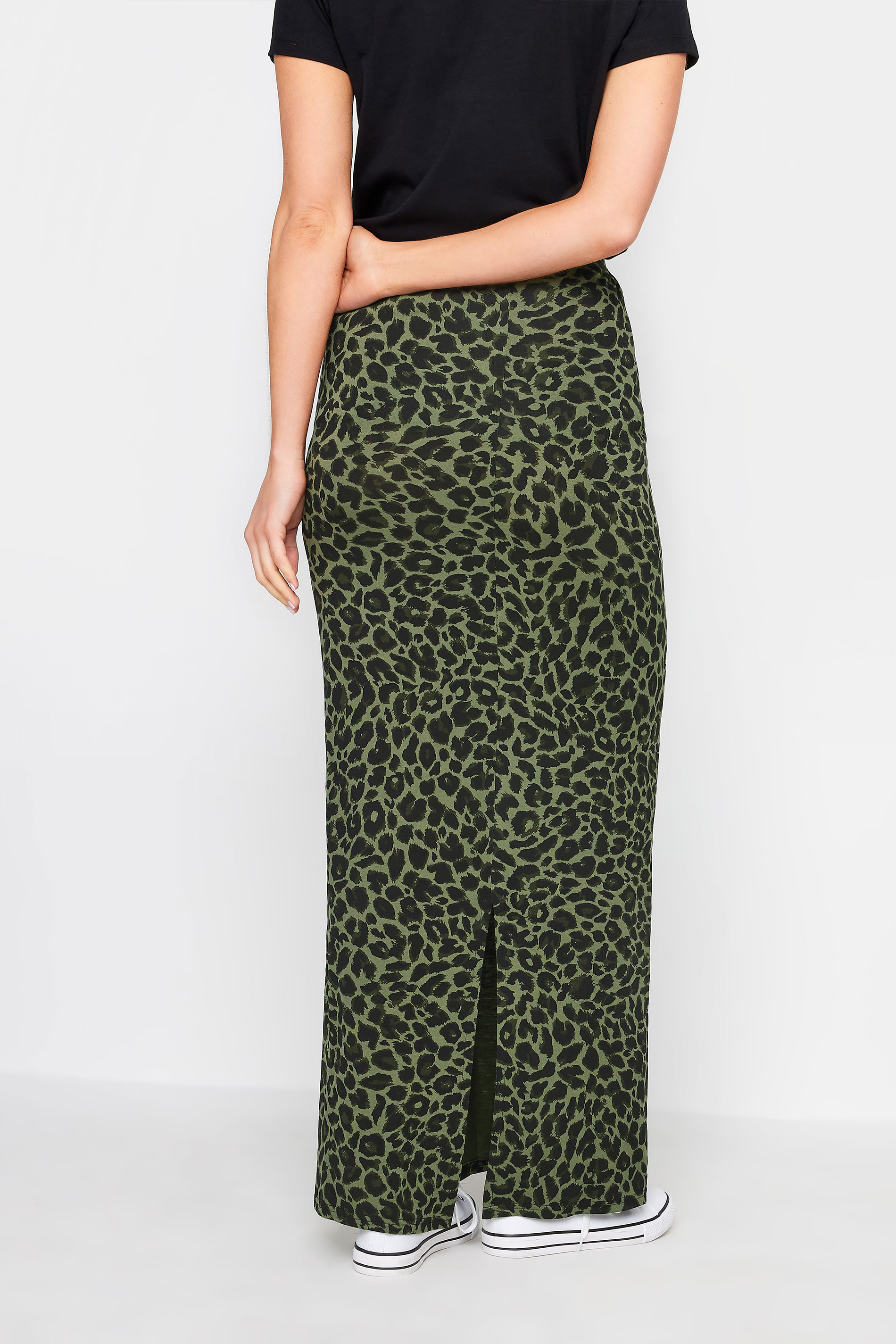 LTS Tall Khaki Green Animal Print Maxi Skirt | Long Tall Sally 3