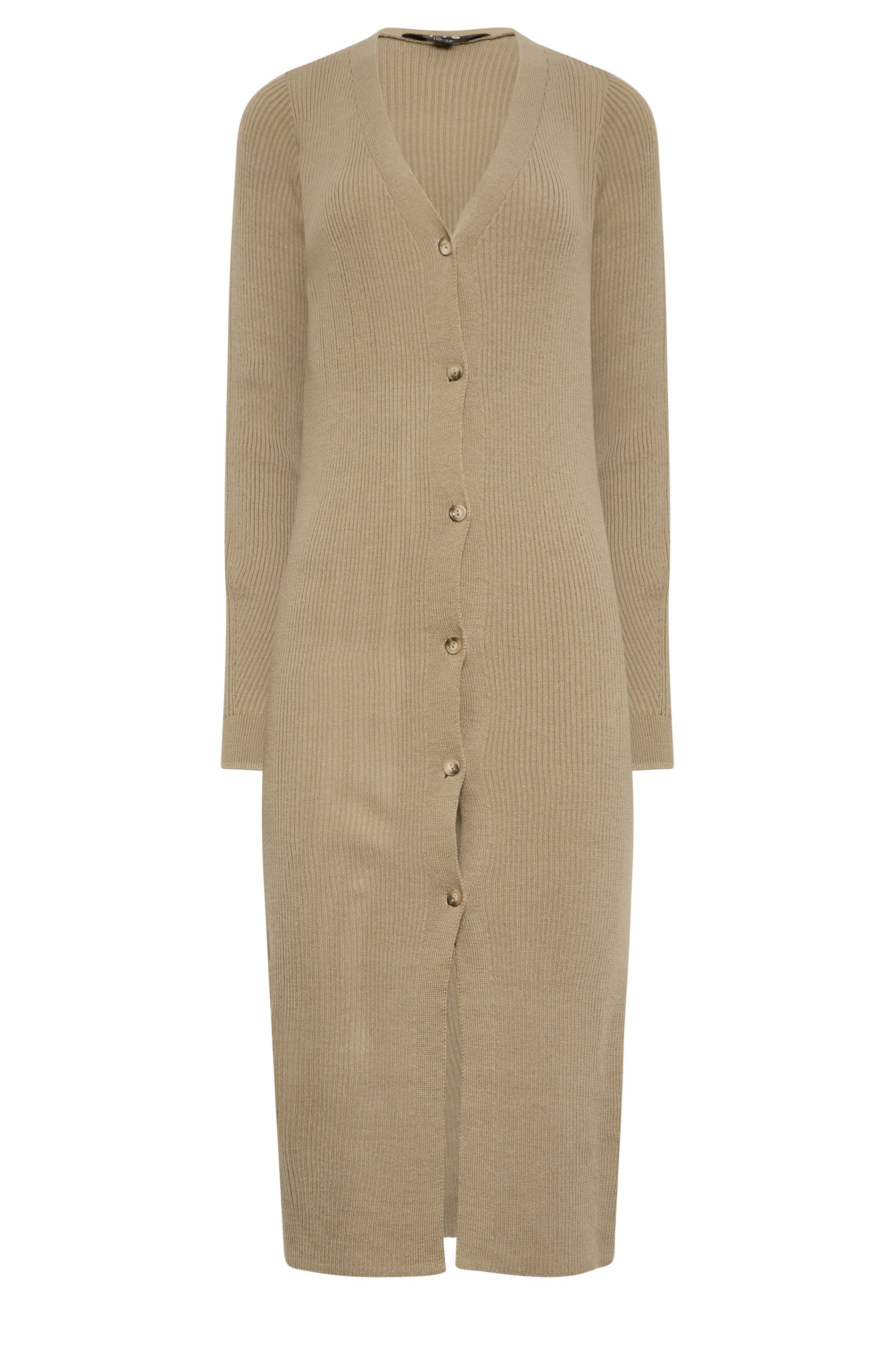 LTS Beige Brown Longline Cardigan | Long Tall Sally  6