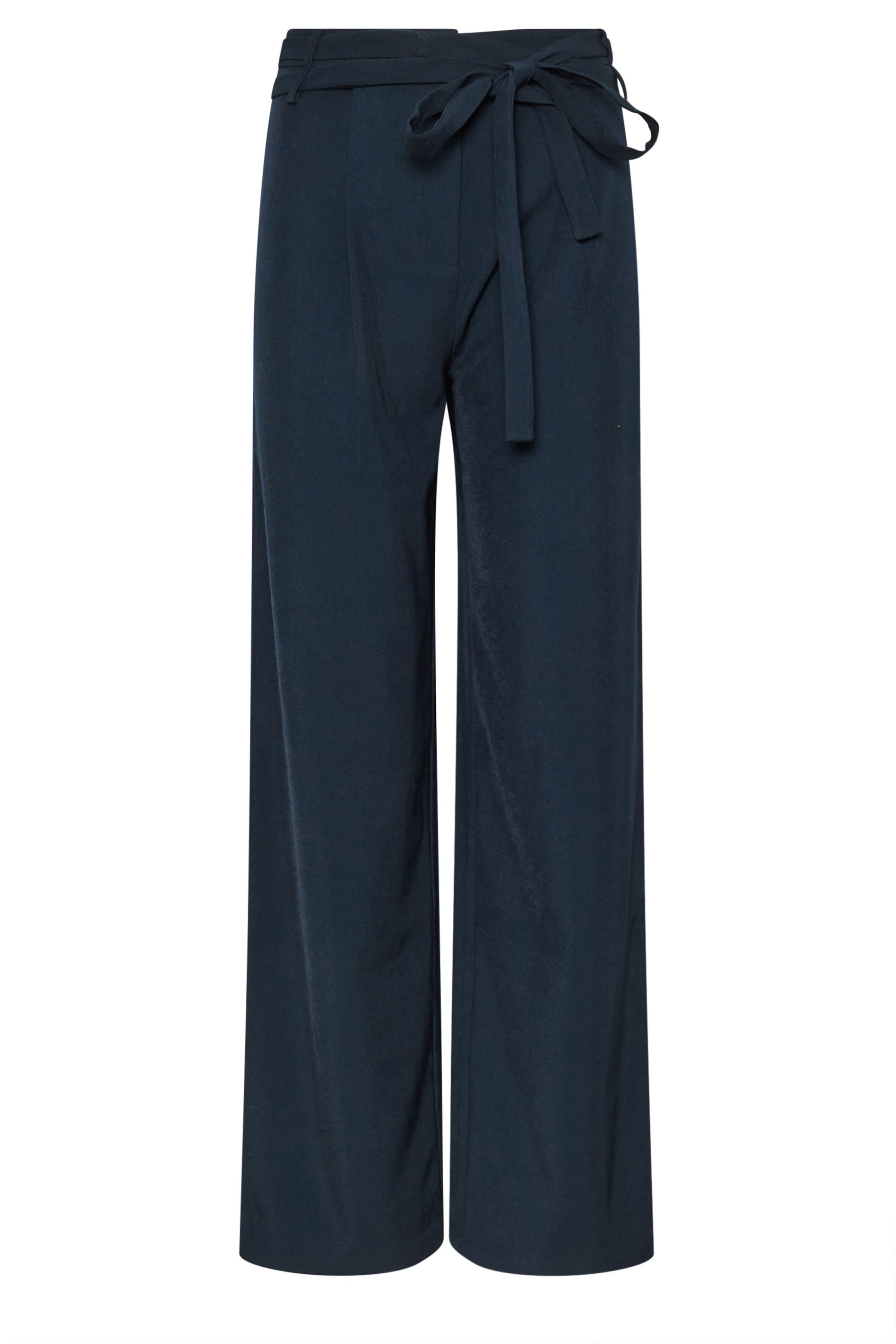 LTS Tall Navy Blue Double Belt Tie Trousers | Long Tall Sally 6