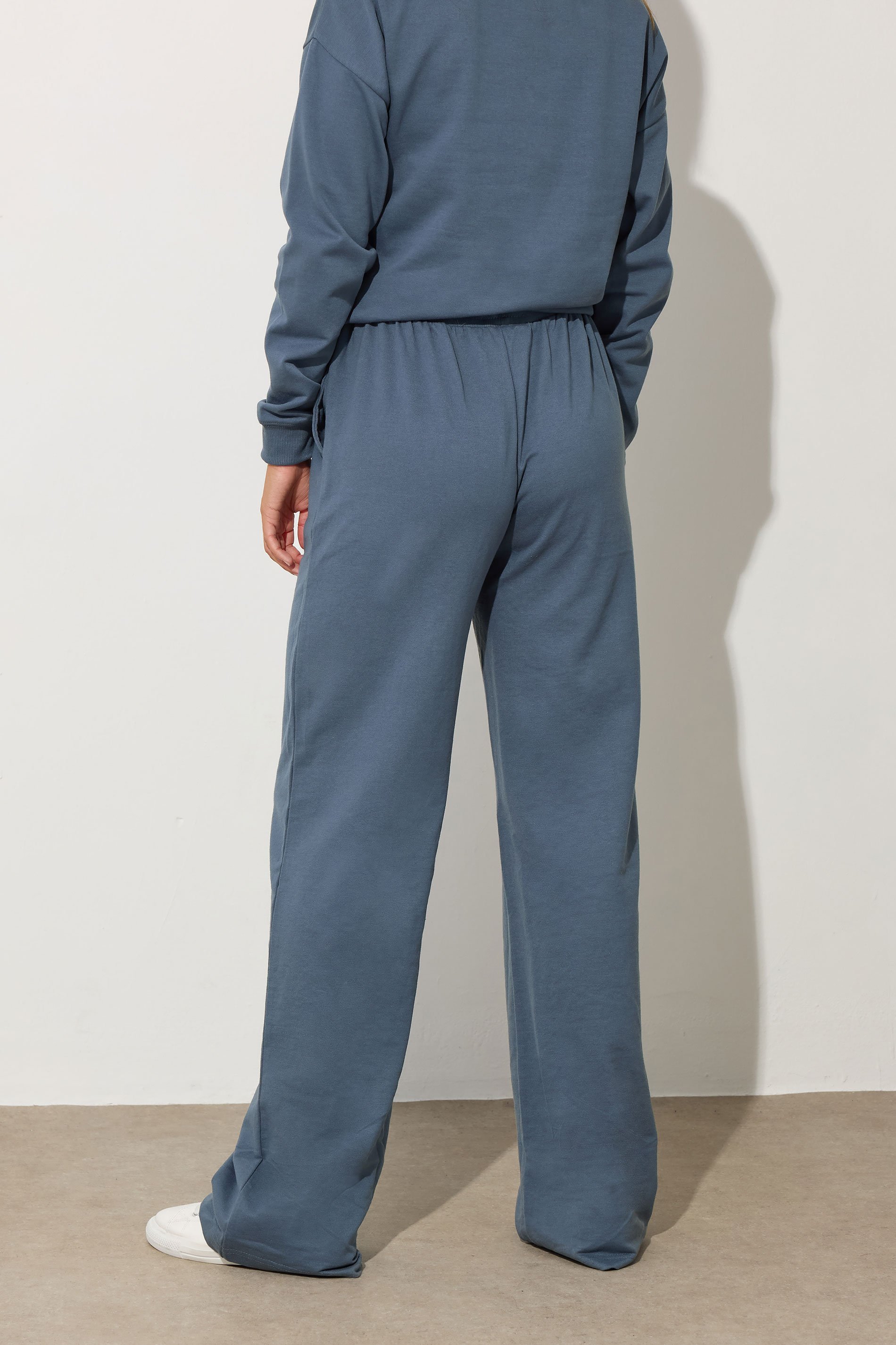 LTS Tall Denim Blue Wide Leg Joggers | Long Tall Sally 4