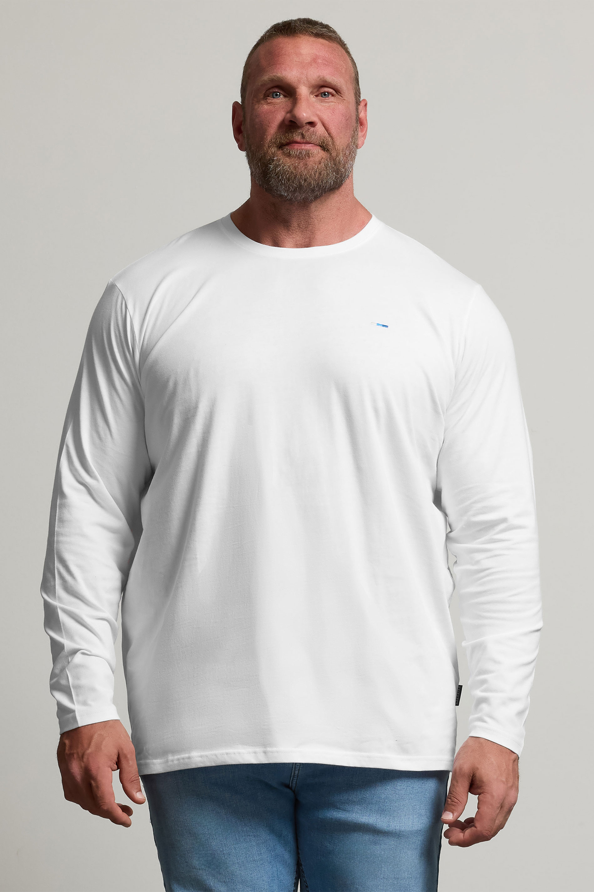 BadRhino White Plain Long Sleeve T-Shirt | BadRhino 1