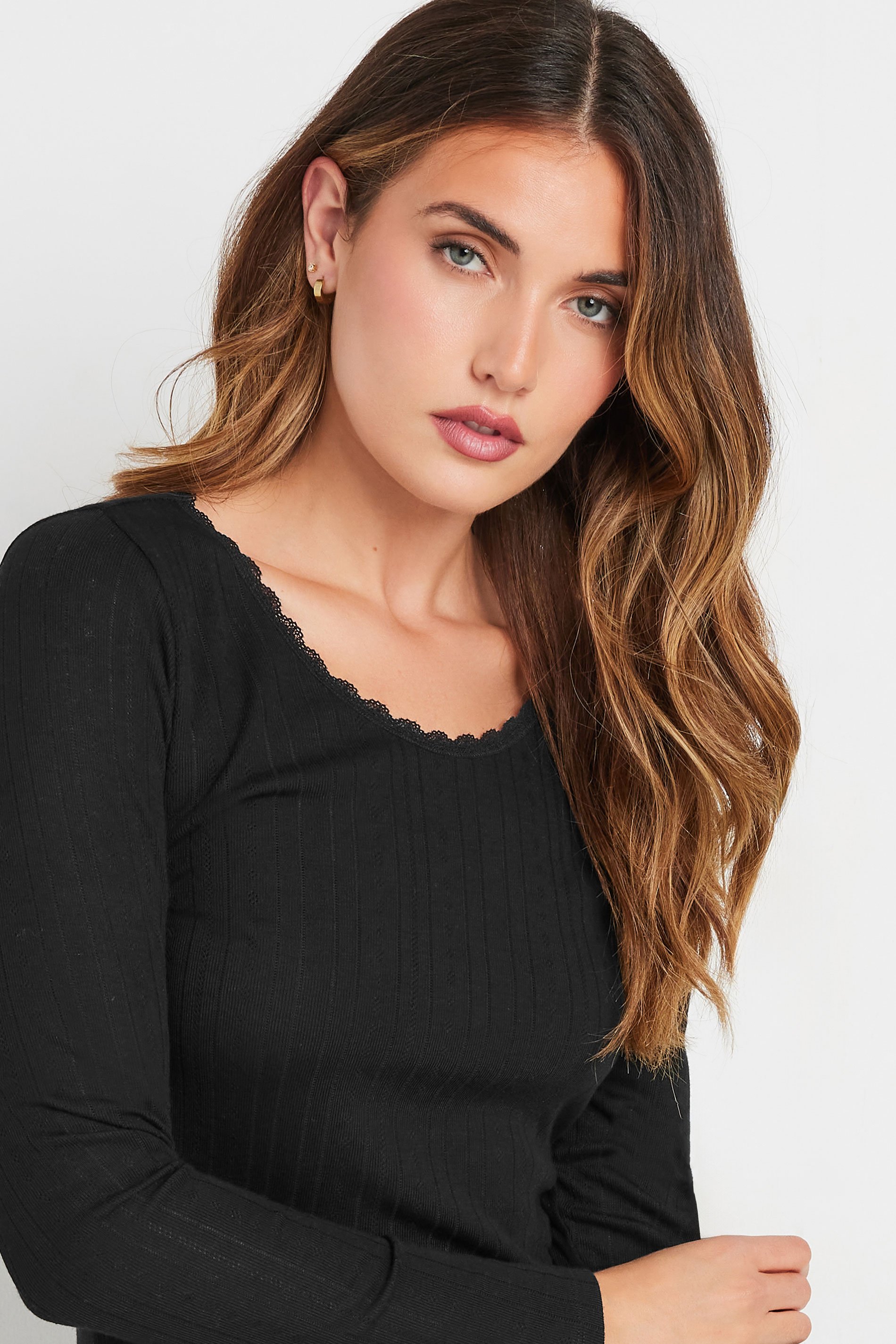 LTS Tall Women's Black Thermal Long Sleeve Top | Long Tall Sally 4