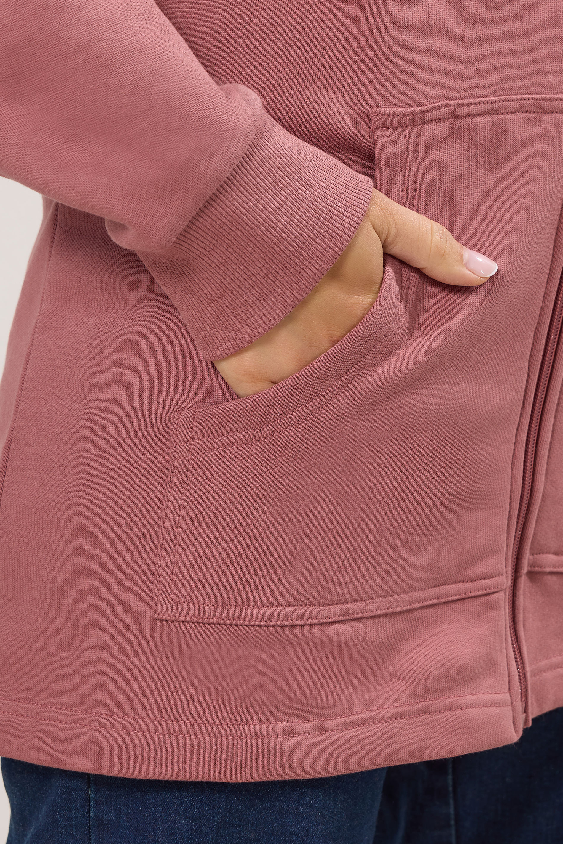 LTS Tall Women's Pink Cotton Longline Hoodie | Long Tall Sally 4