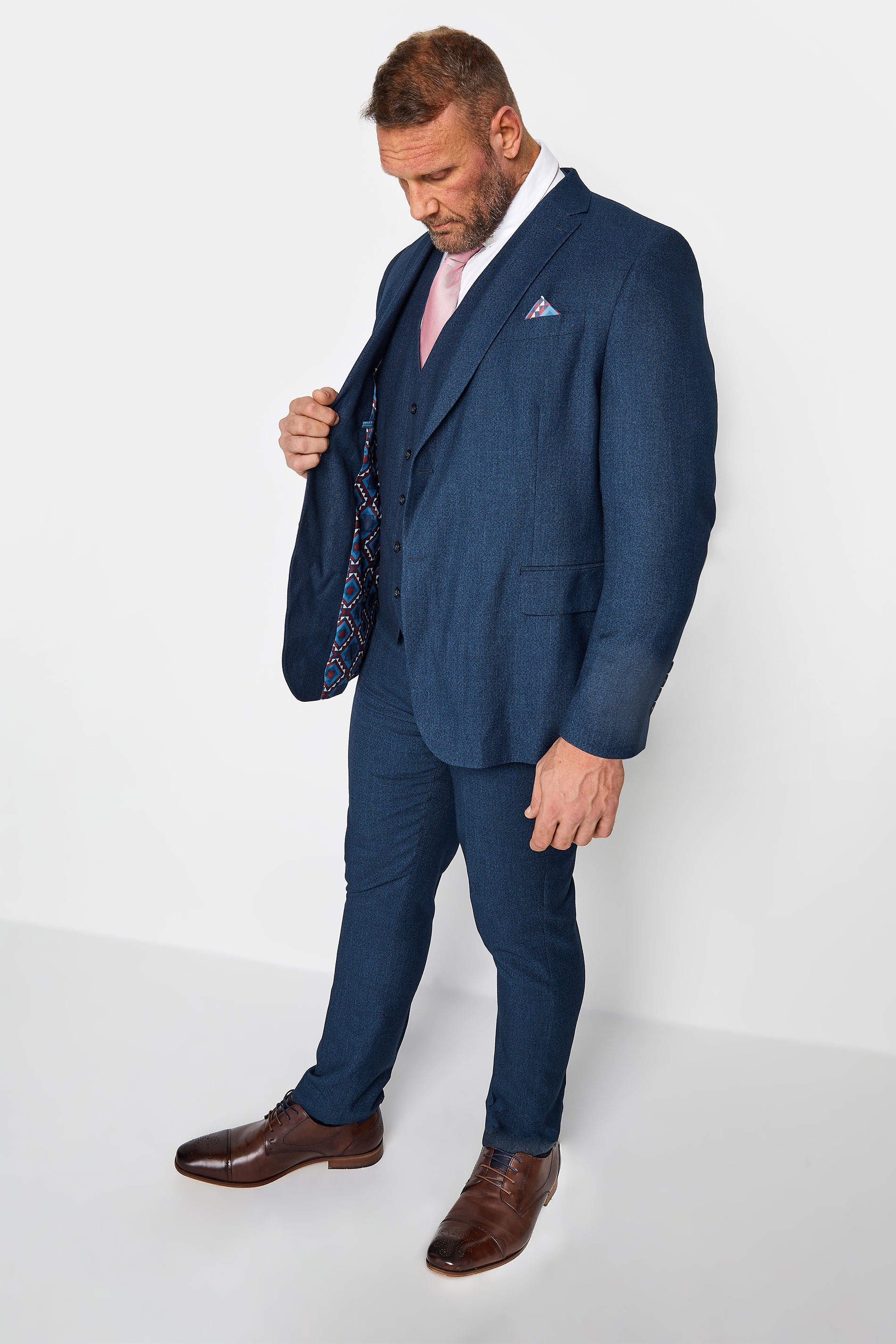 BadRhino Big & Tall Blue Wedding Suit Trousers | BadRhino 4