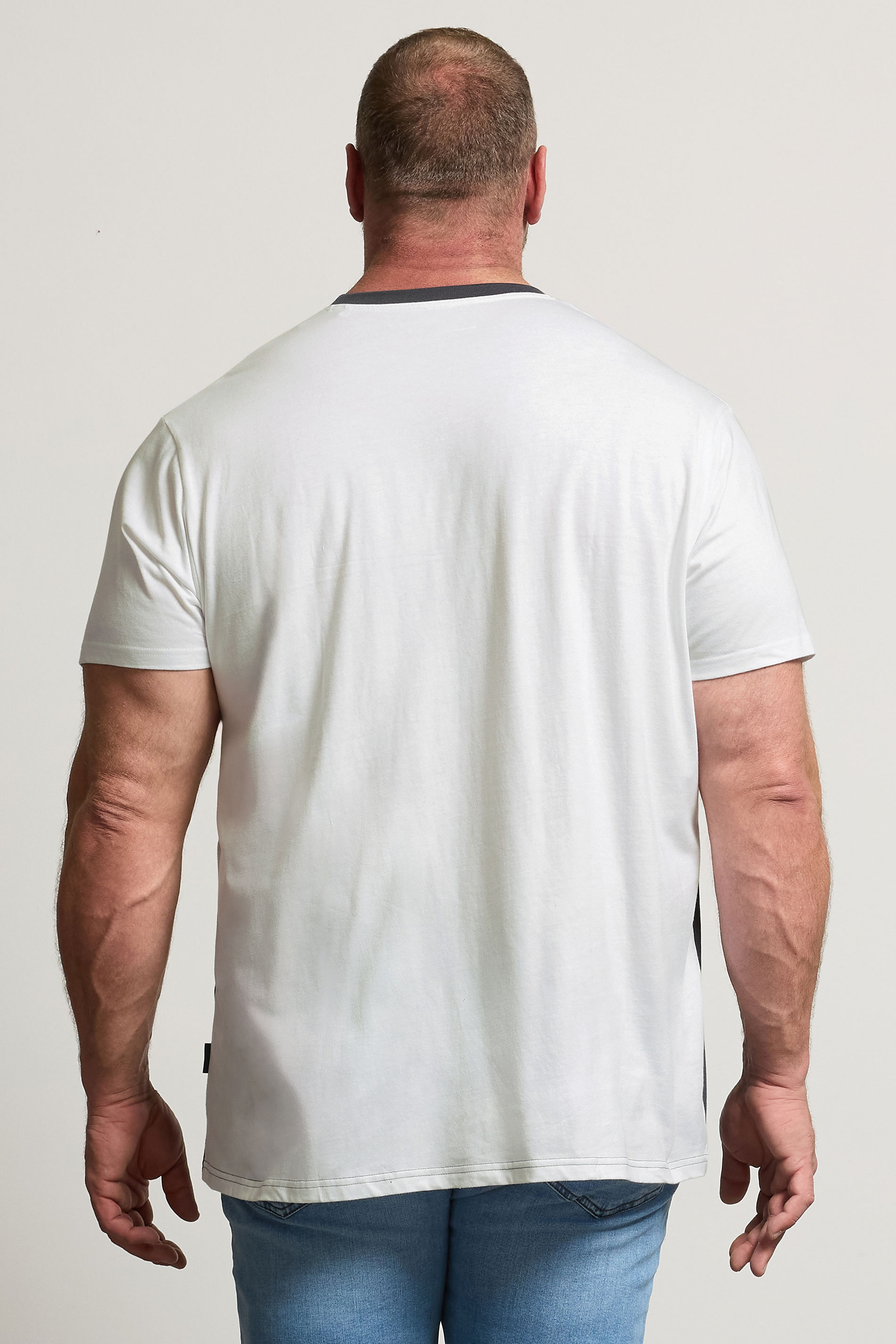 BadRhino Big & Tall Grey Cut & Sew Scripted T-Shirt | BadRhino 3