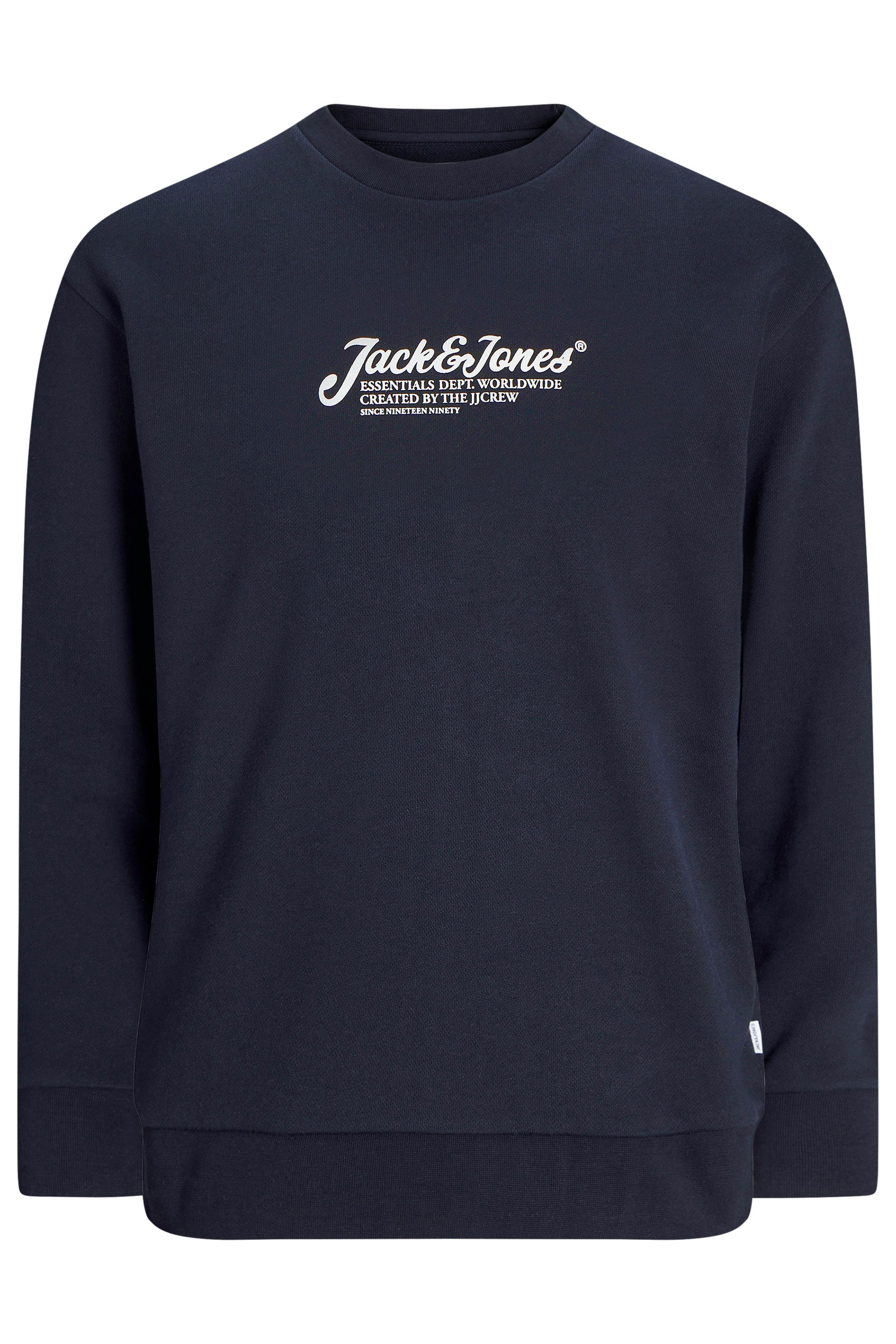 JACK & JONES Big & Tall Navy Blue Crew Neck Sweatshirt | BadRhino 2
