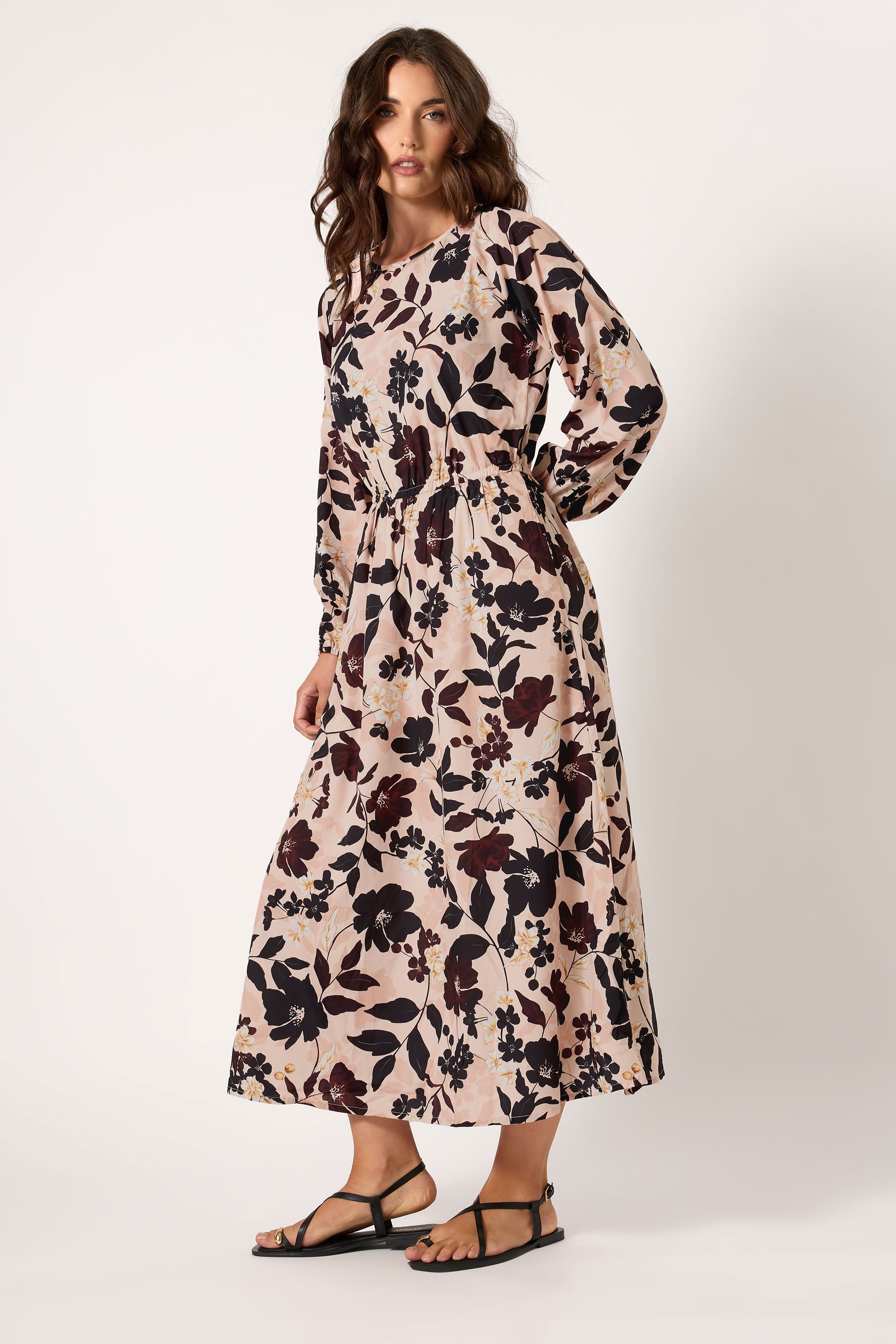 LTS Tall Coral Pink Floral Print Tea Dress | Long Tall Sally 2