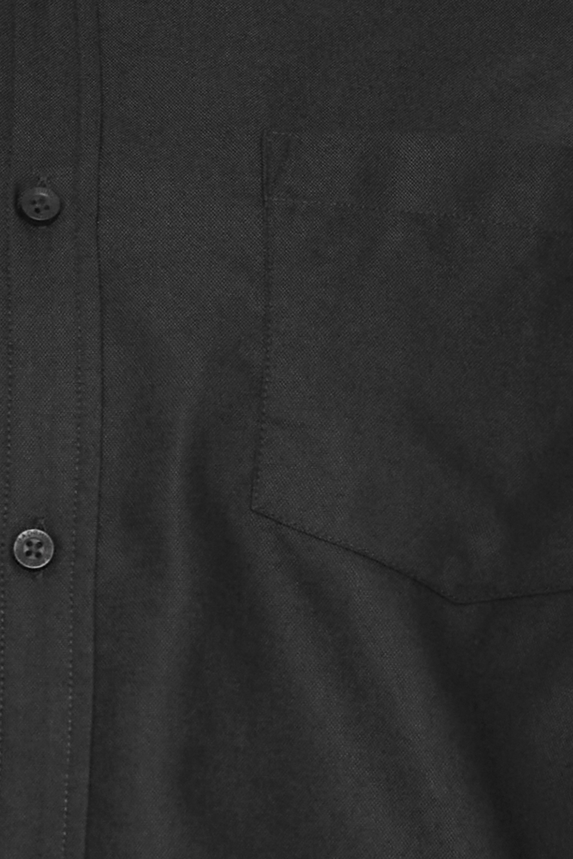 BadRhino Big & Tall Premium Black Long Sleeve Oxford Cotton Shirt 3
