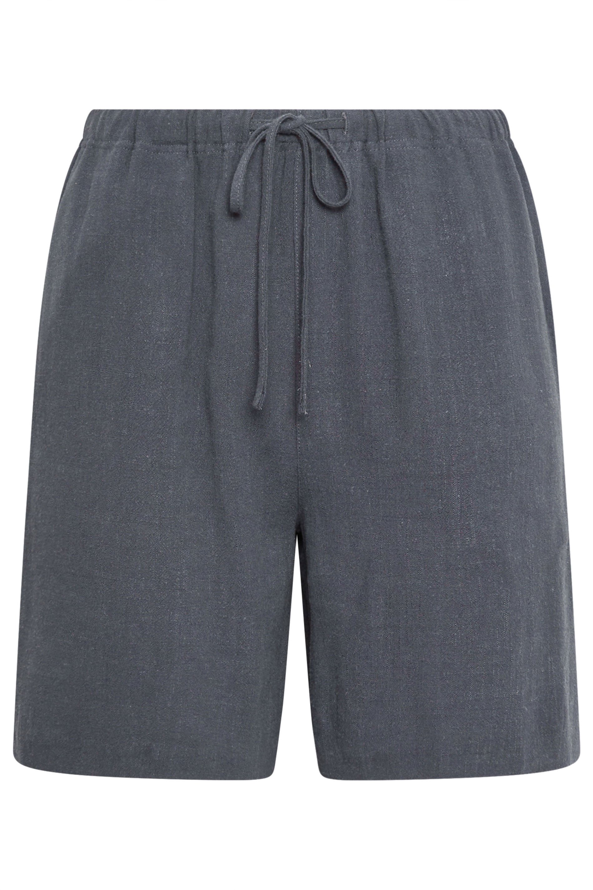 LTS Tall Women's Grey Linen Tie Waist Shorts | Long Tall Sally 5