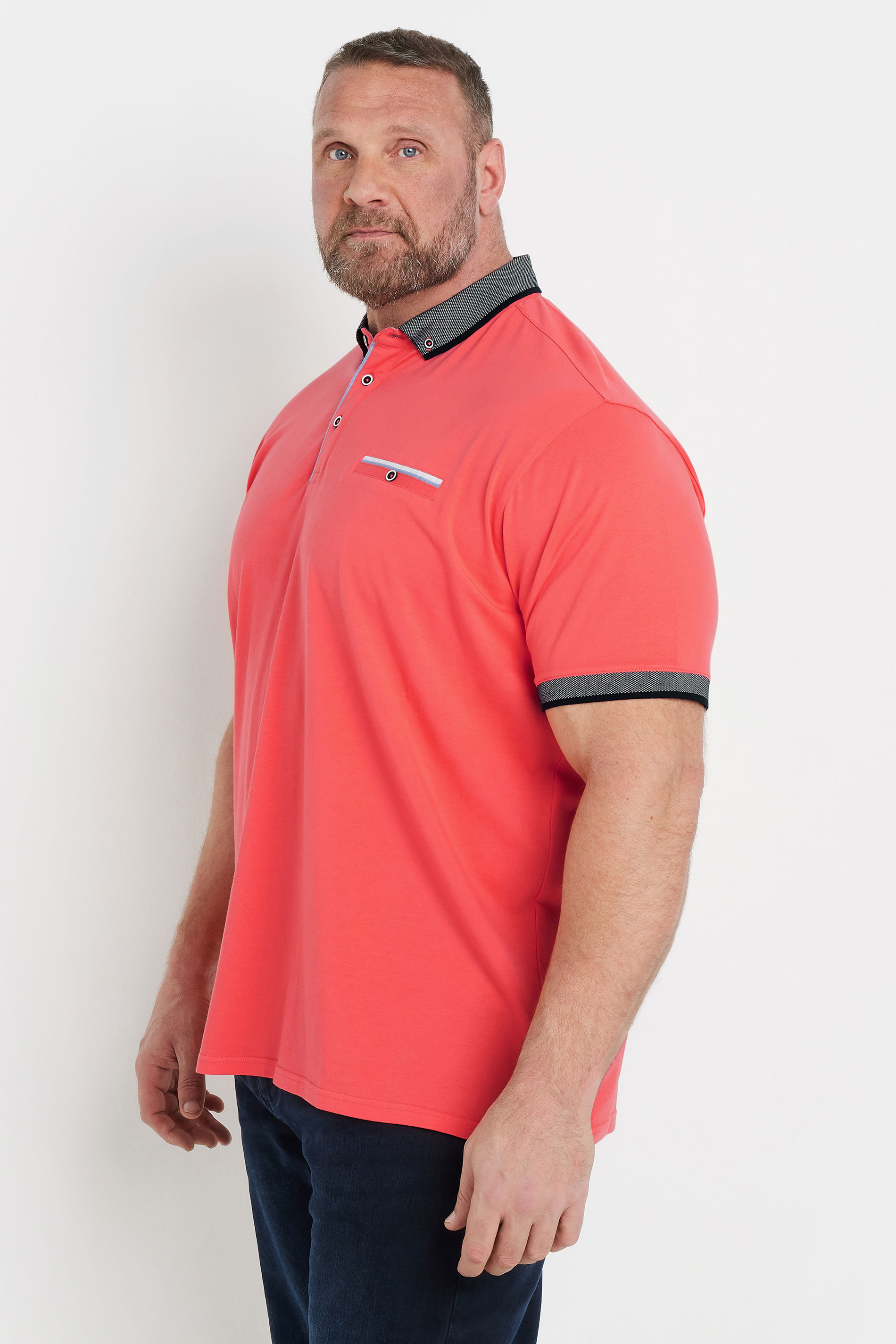 BadRhino Big & Tall Orange Chambray Polo Shirt | BadRhino 3