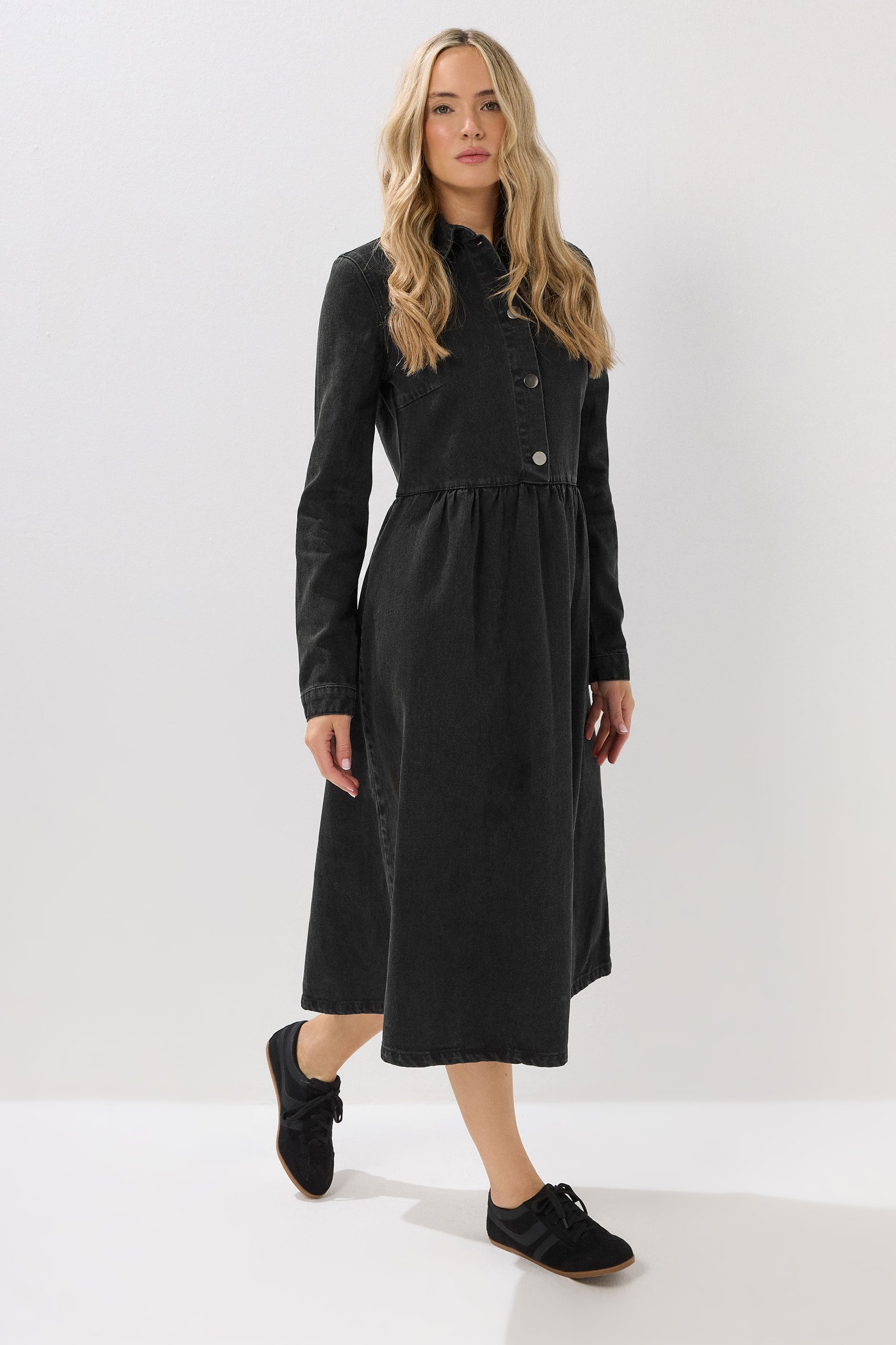 LTS Tall Black Denim Midaxi Dress | Long Tall Sally 4