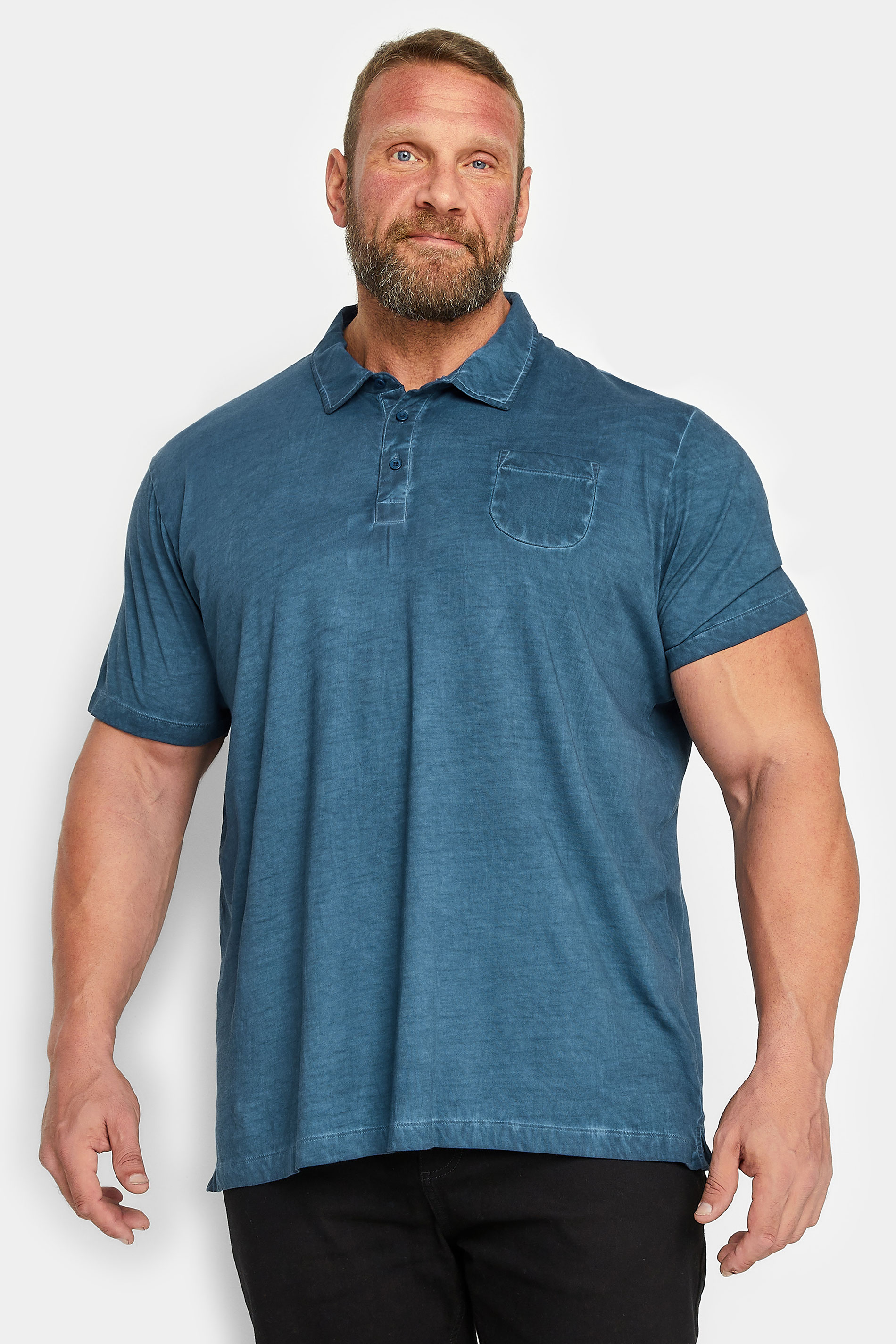 BadRhino Blue Washed Polo Shirt | BadRhino 2