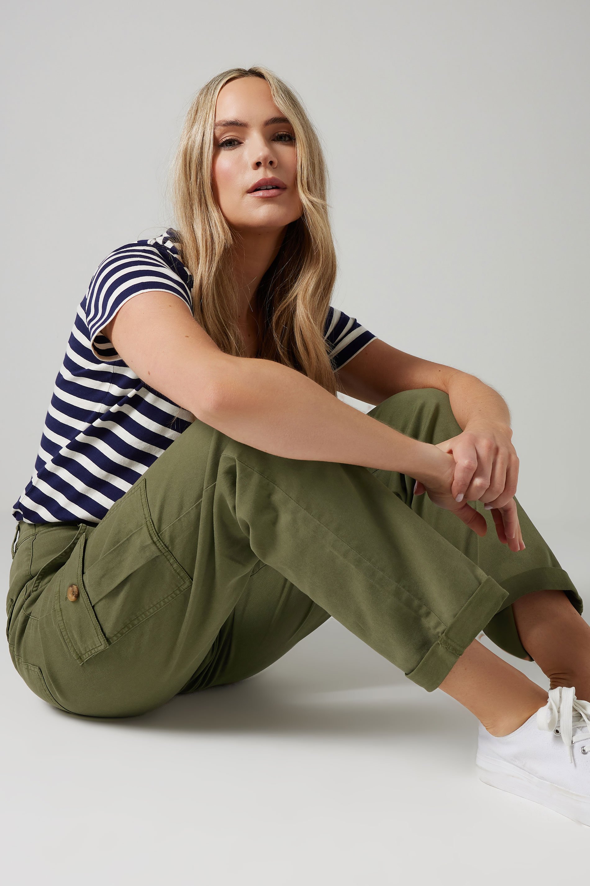 LTS MADE FOR GOOD Tall Khaki Green Cargo Chino Jeans | Long Tall Sally 4