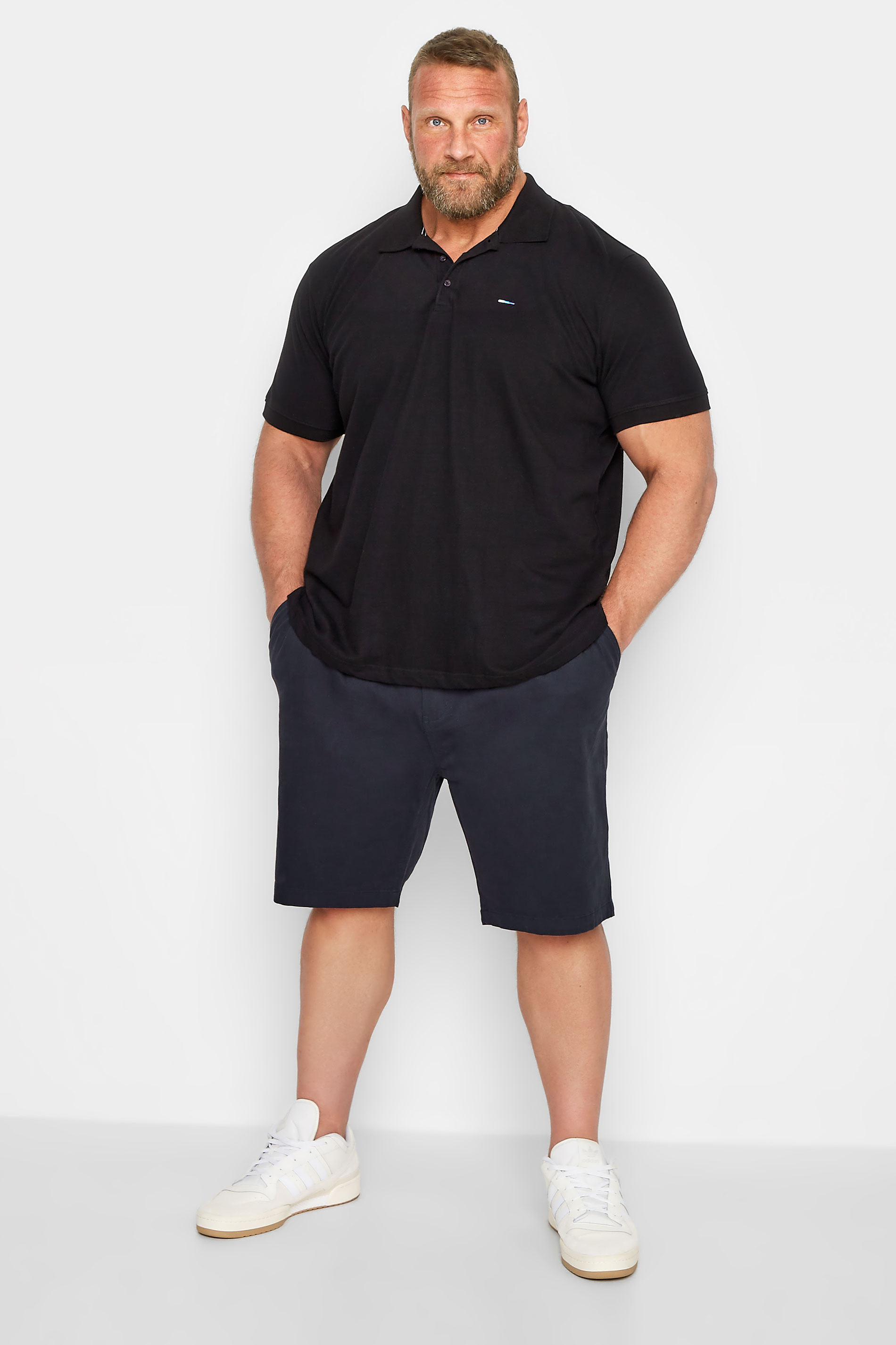 D555 Big & Tall Navy Blue Stretch Shorts | BadRhino 2