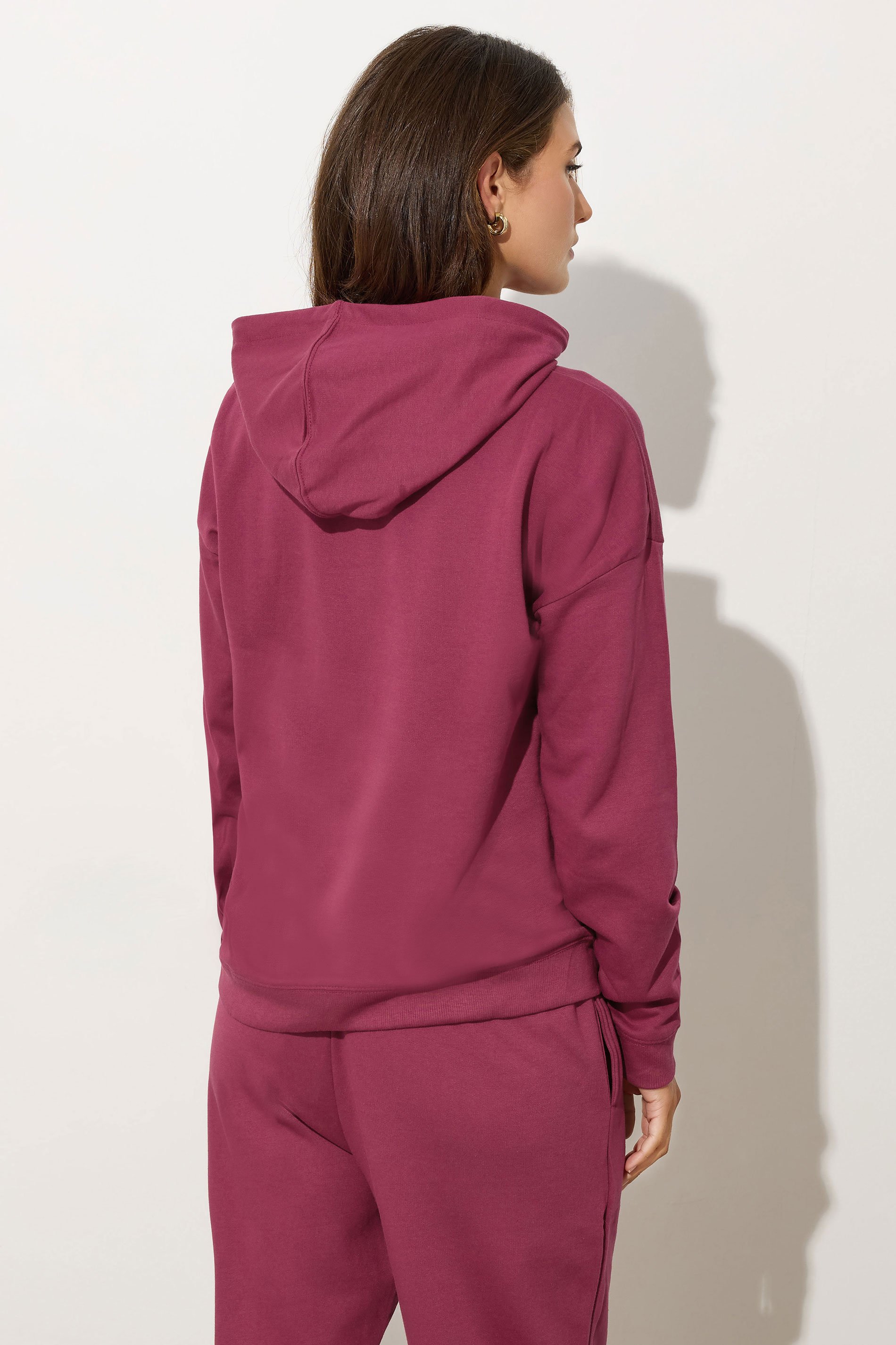 LTS Tall Dark Pink Drawstring Hoodie | Long Tall Sally 3