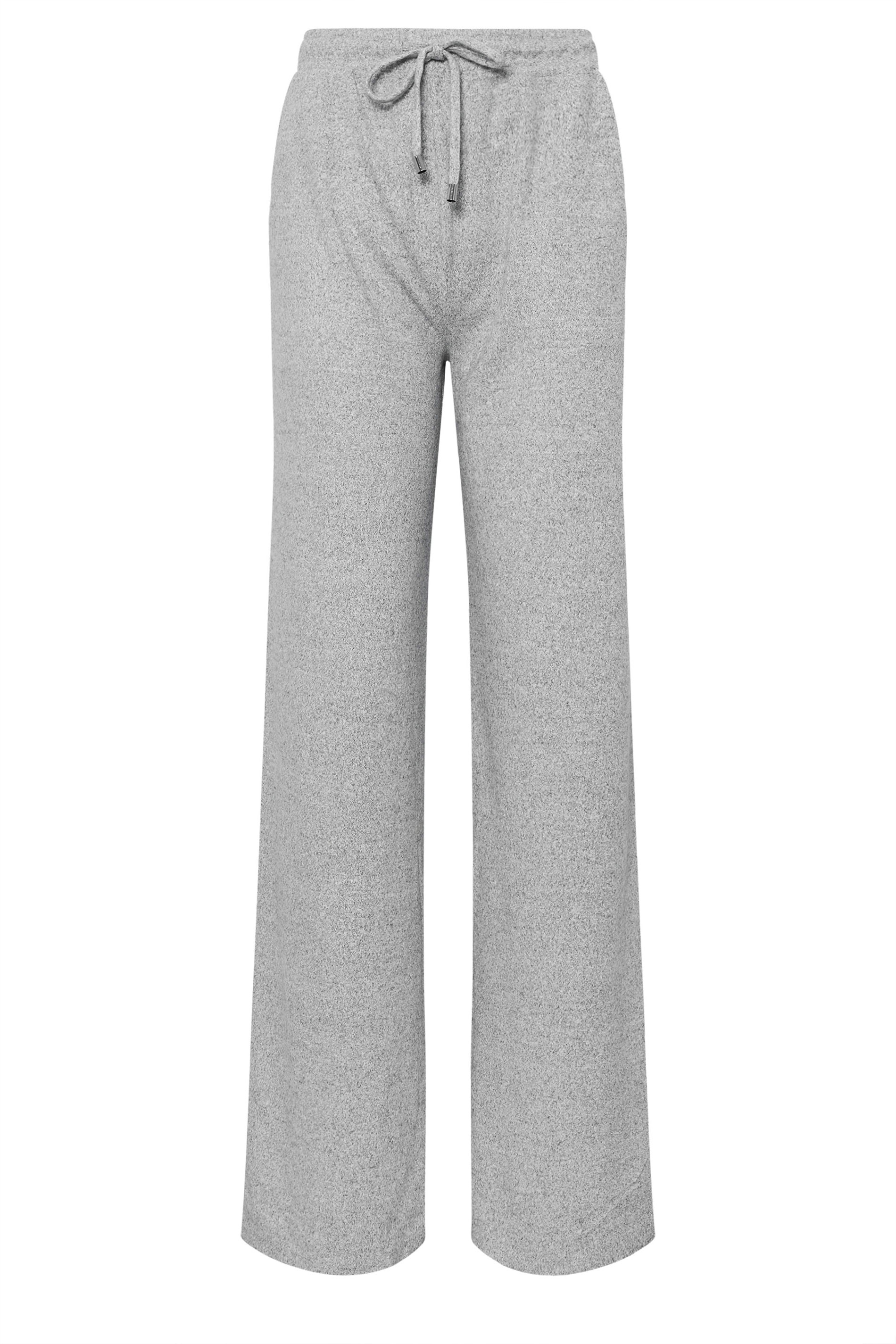 LTS Tall Grey Marl Soft Touch Wide Leg Joggers | Long Tall Sally 5