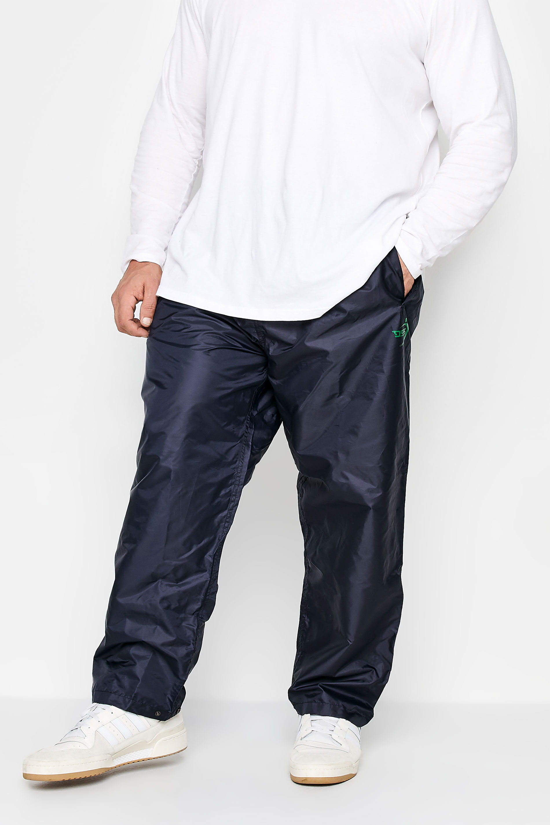 D555 Big & Tall Navy Blue Pack Away Waterproof Trousers | BadRhino 2