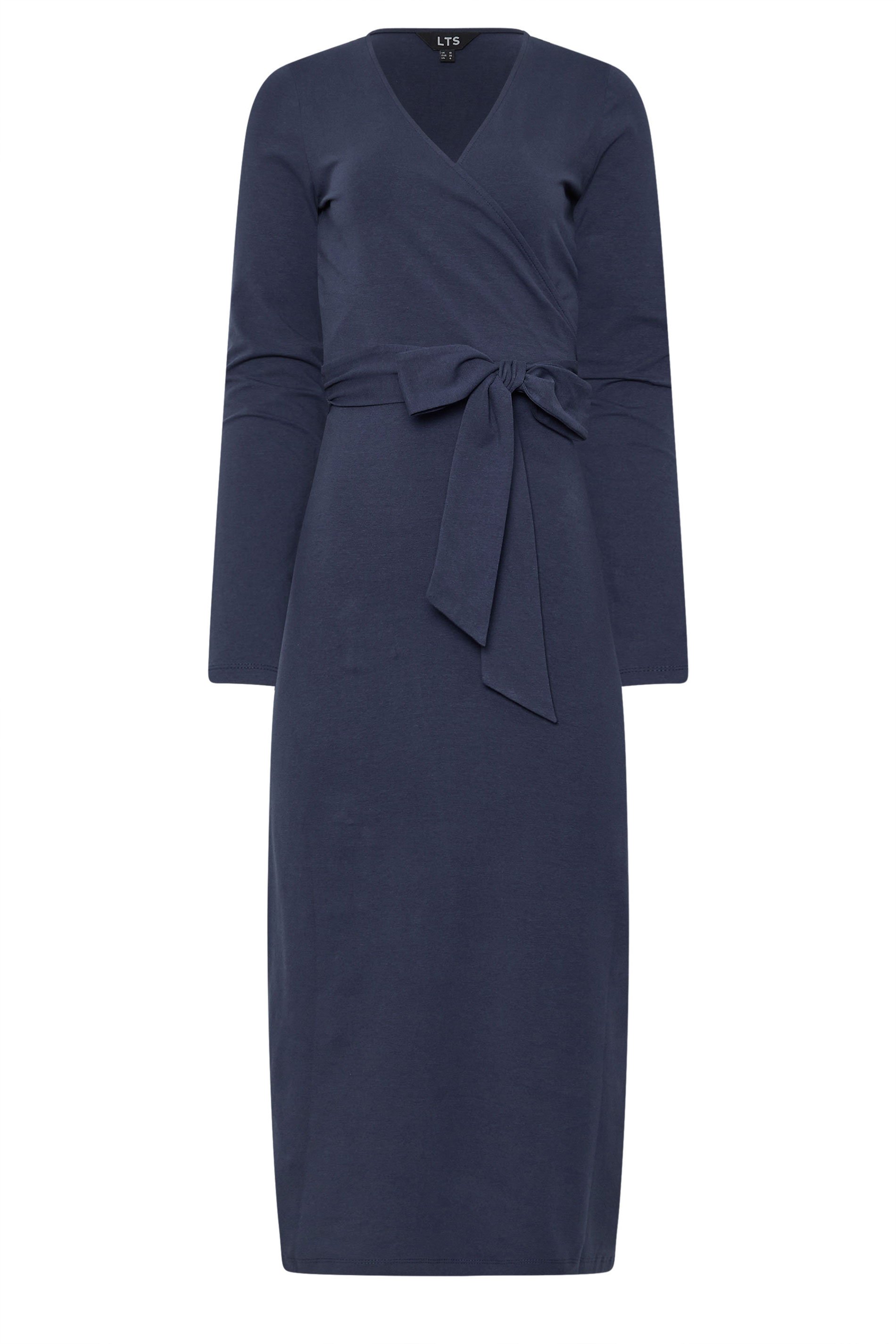 LTS Tall Navy Blue Wrap Midi Dress | Long Tall Sally 5