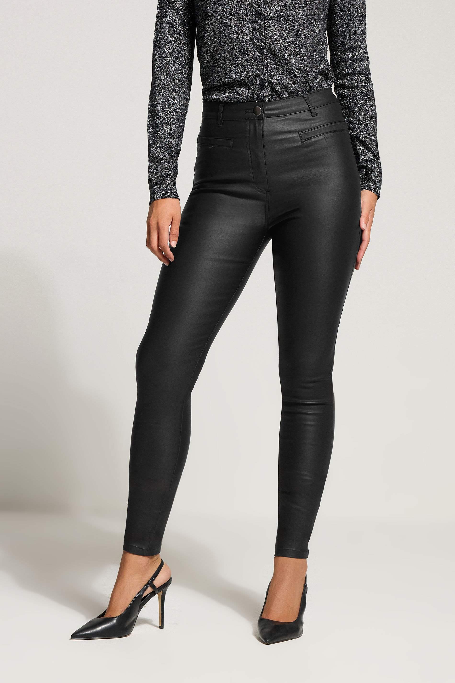 LTS Tall Black Faux Leather Skinny Jeans | Long Tall Sally 2