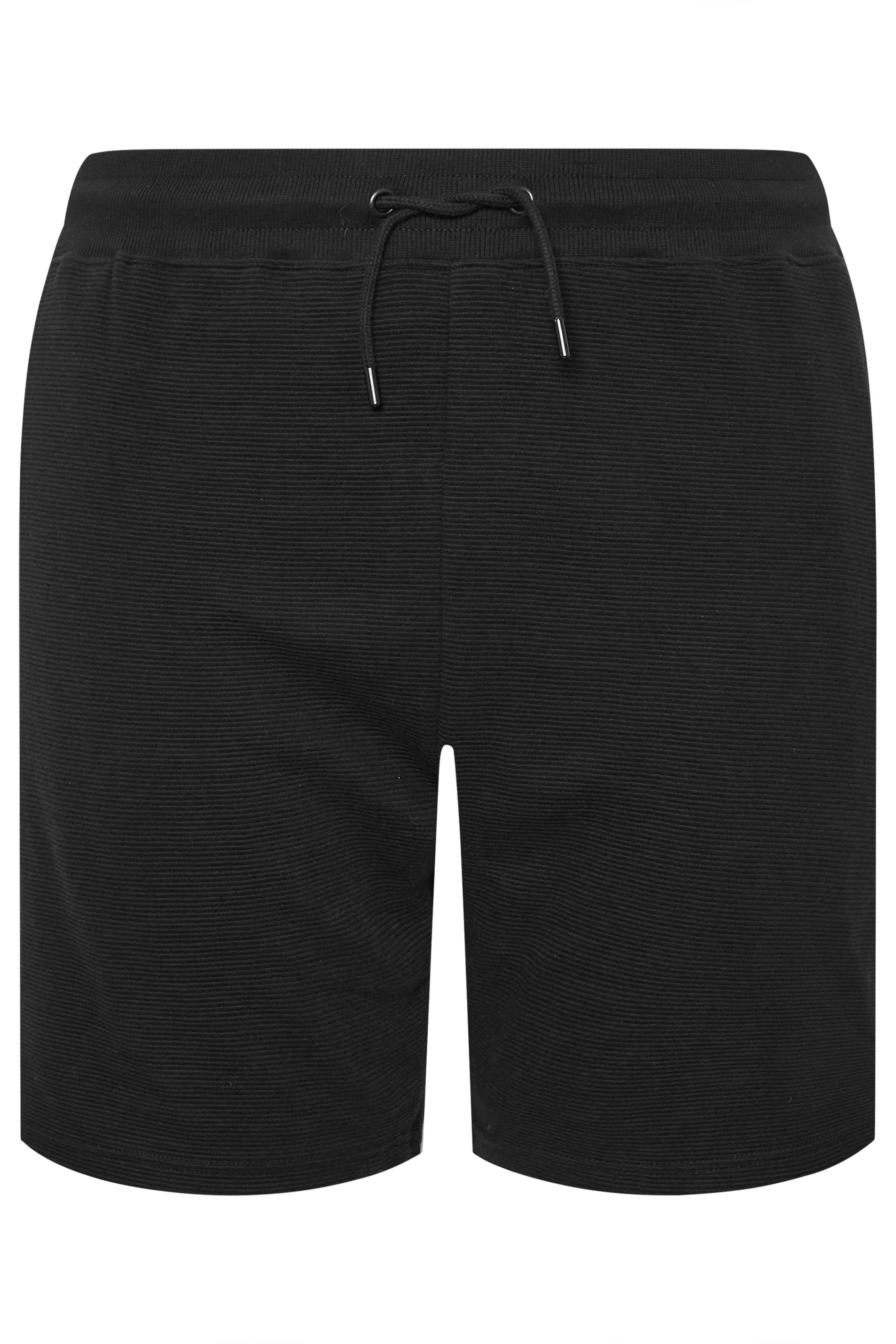 BadRhino Big & Tall Black Ribbed Shorts | BadRhino 6