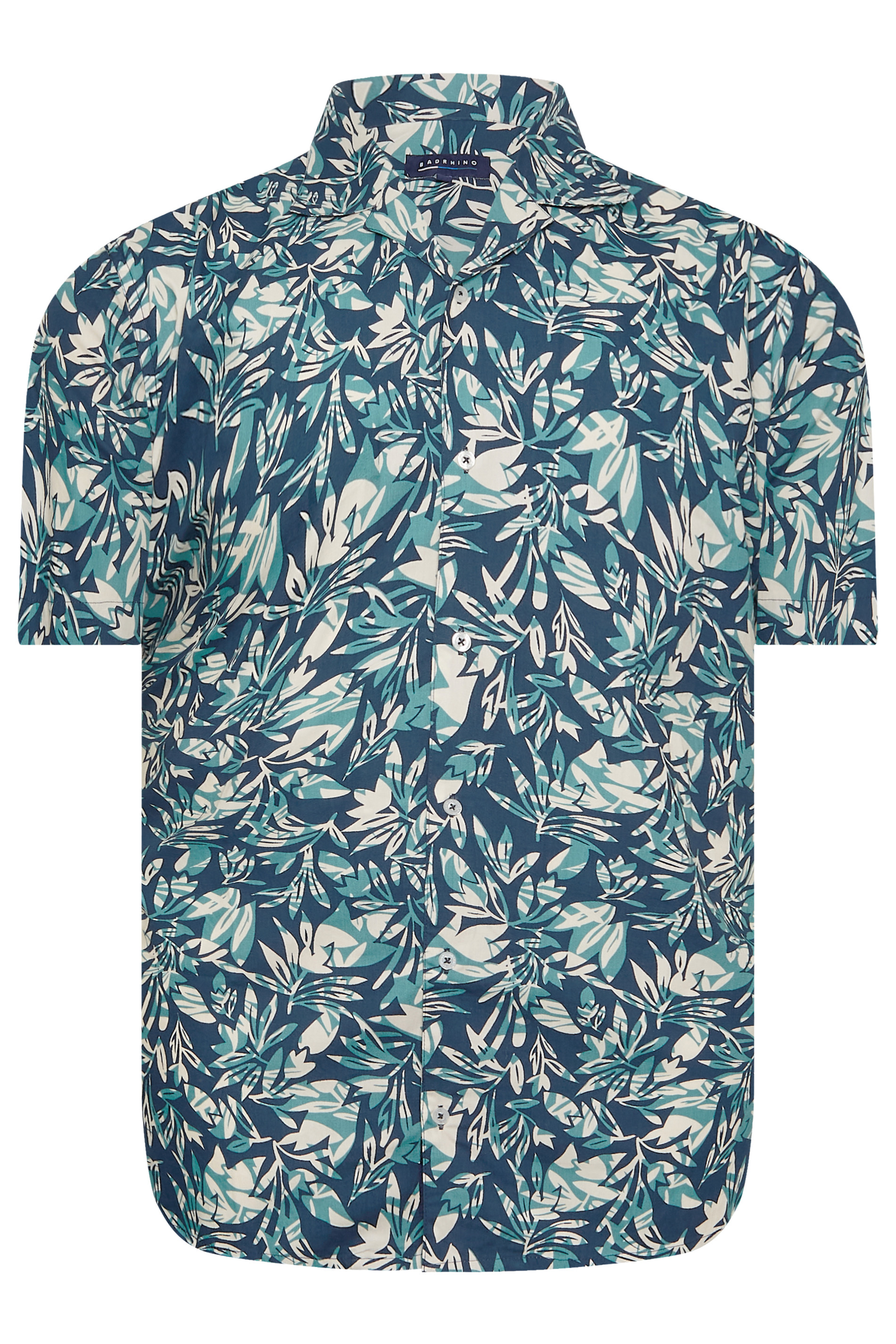 BadRhino Big & Tall Navy Leaf Print Shirt | BadRhino 3