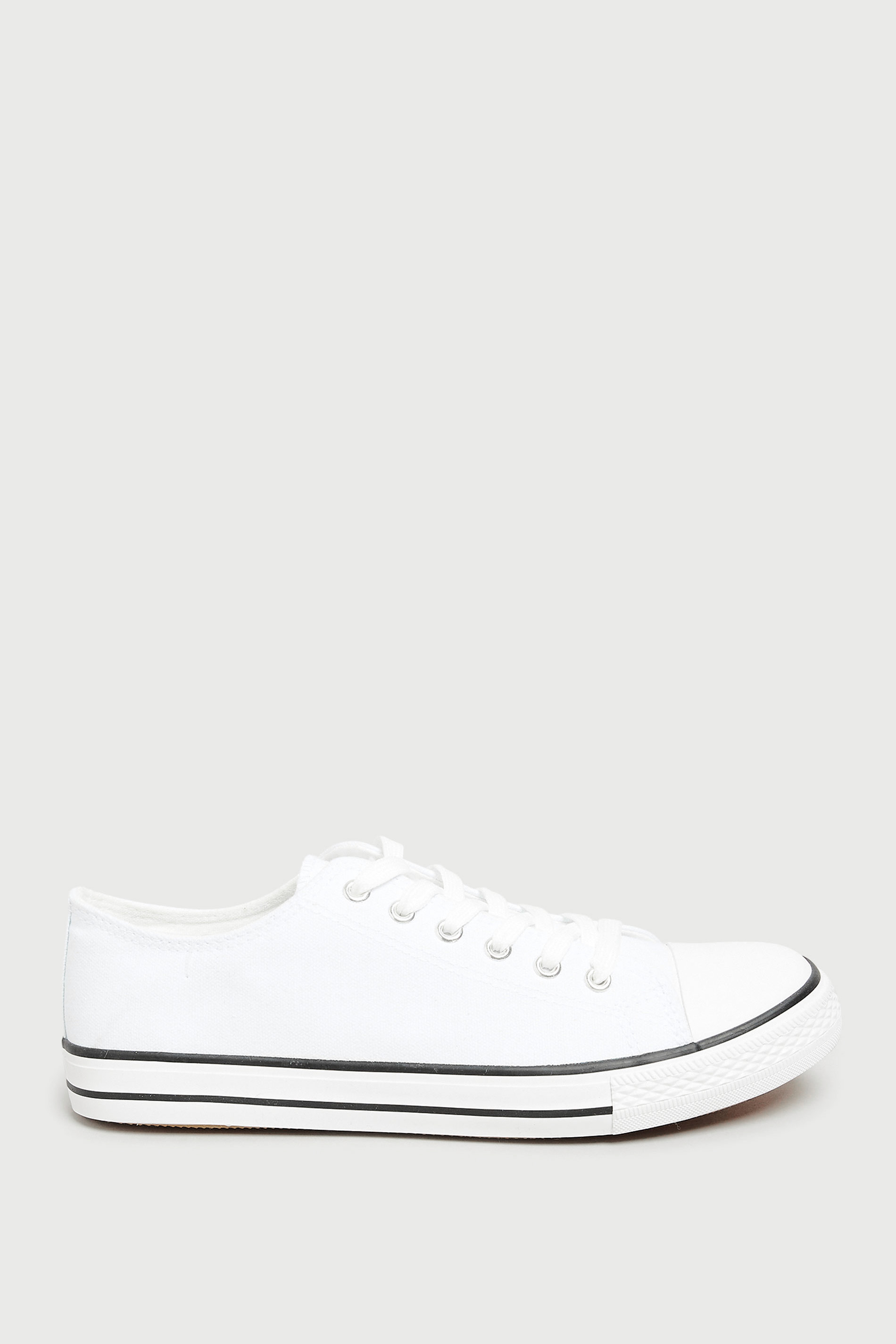 LTS Tall Women's White Canvas Low Trainers | Long Tall Sally  3