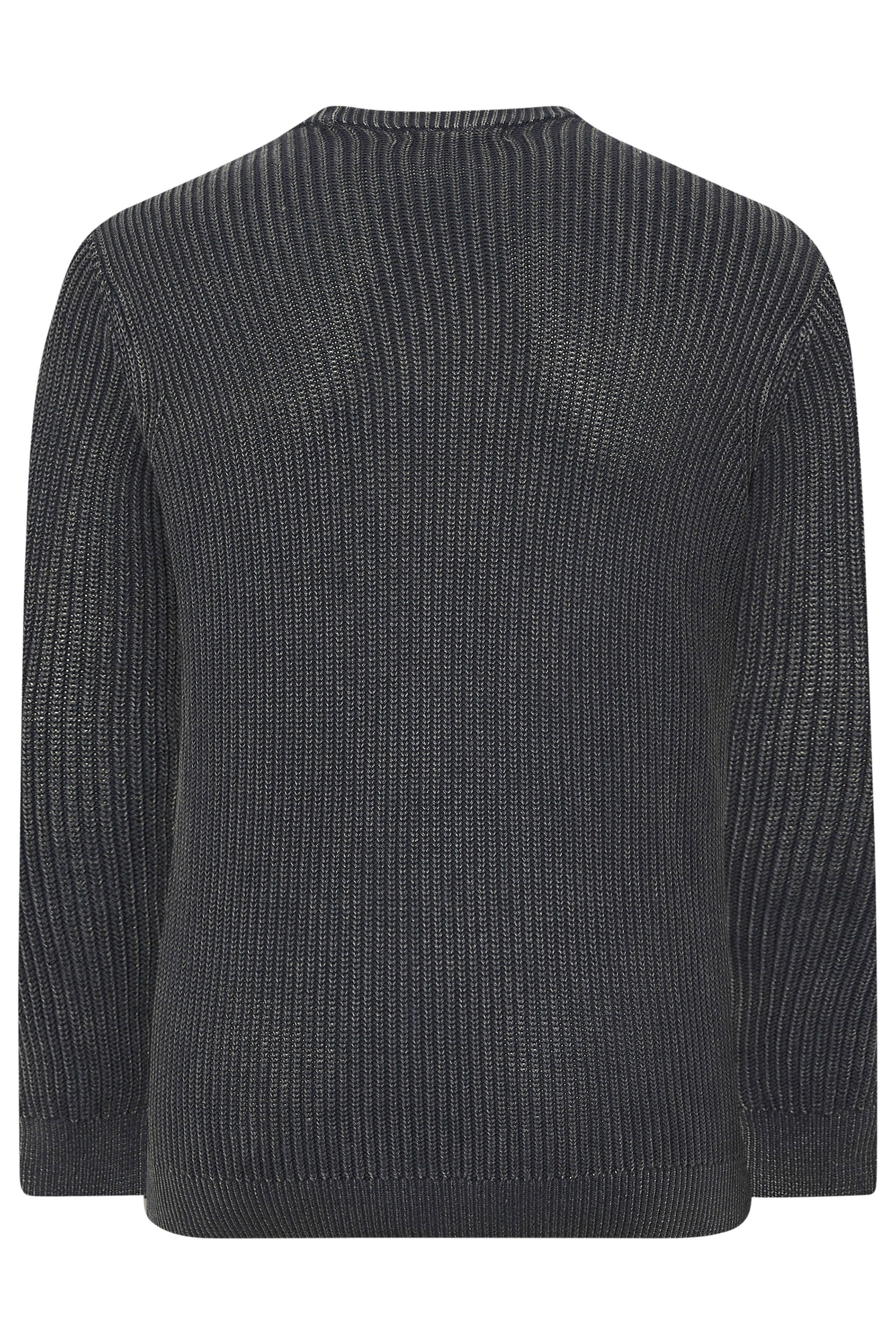 BadRhino Big & Tall Charcoal Grey Acid Wash Jumper | BadRhino 7