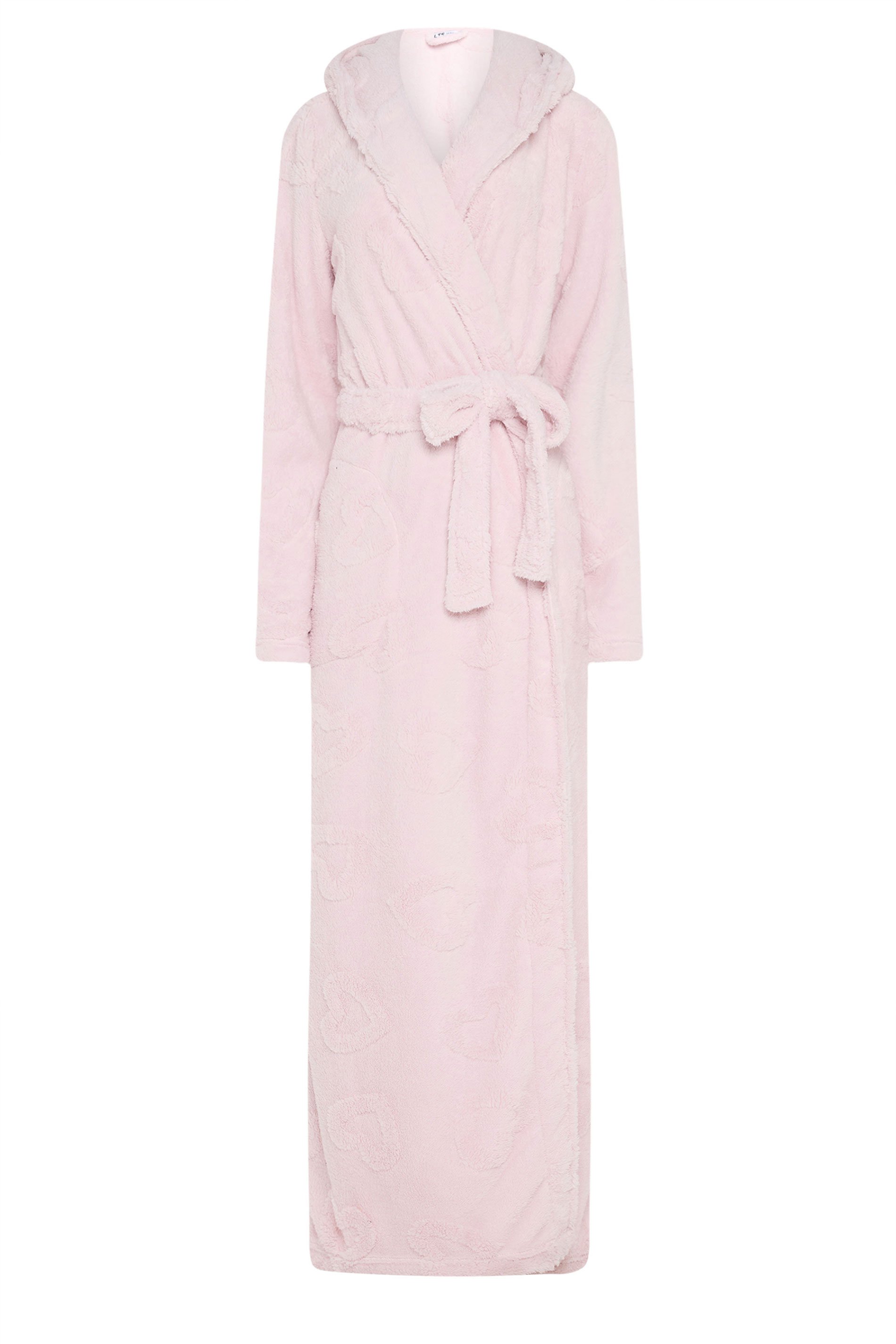 LTS Tall Light Pink Heart Embossed Dressing Gown | Long Tall Sally 5