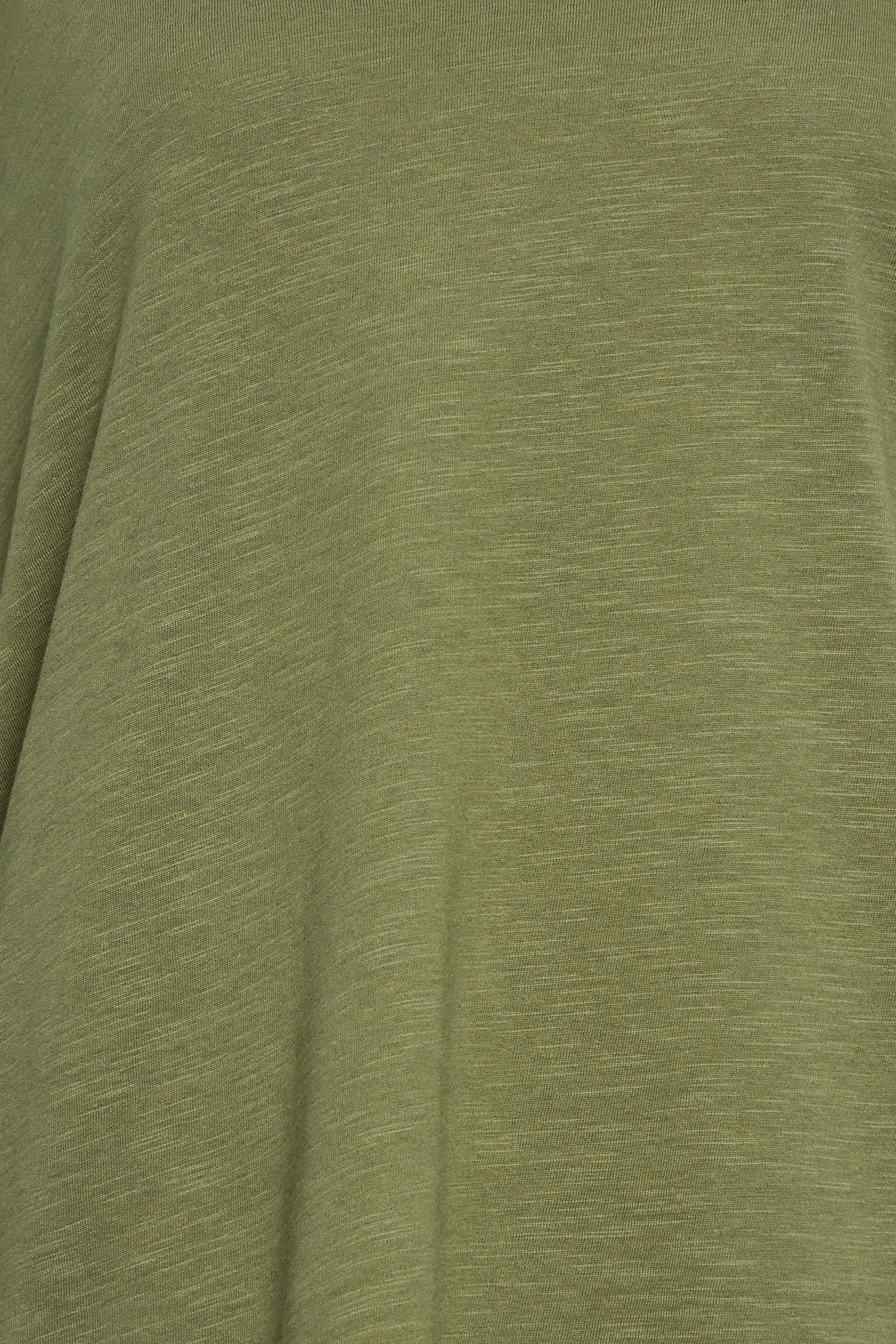 LTS Tall Khaki Green V-Neck Long Sleeve Cotton T-Shirt | Long Tall Sally 6