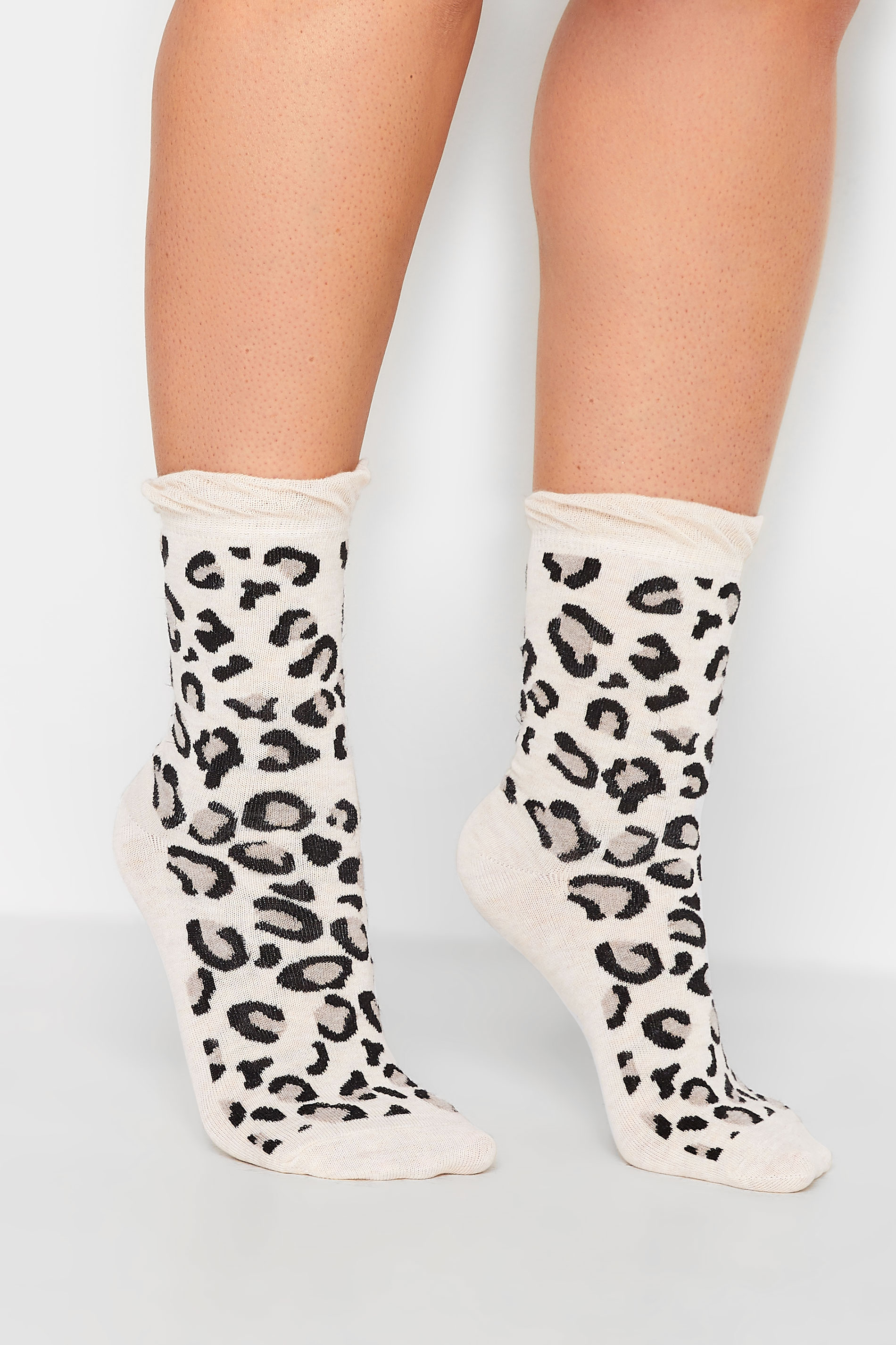 4 PACK White & Black Animal Print Socks | Yours Clothing  2