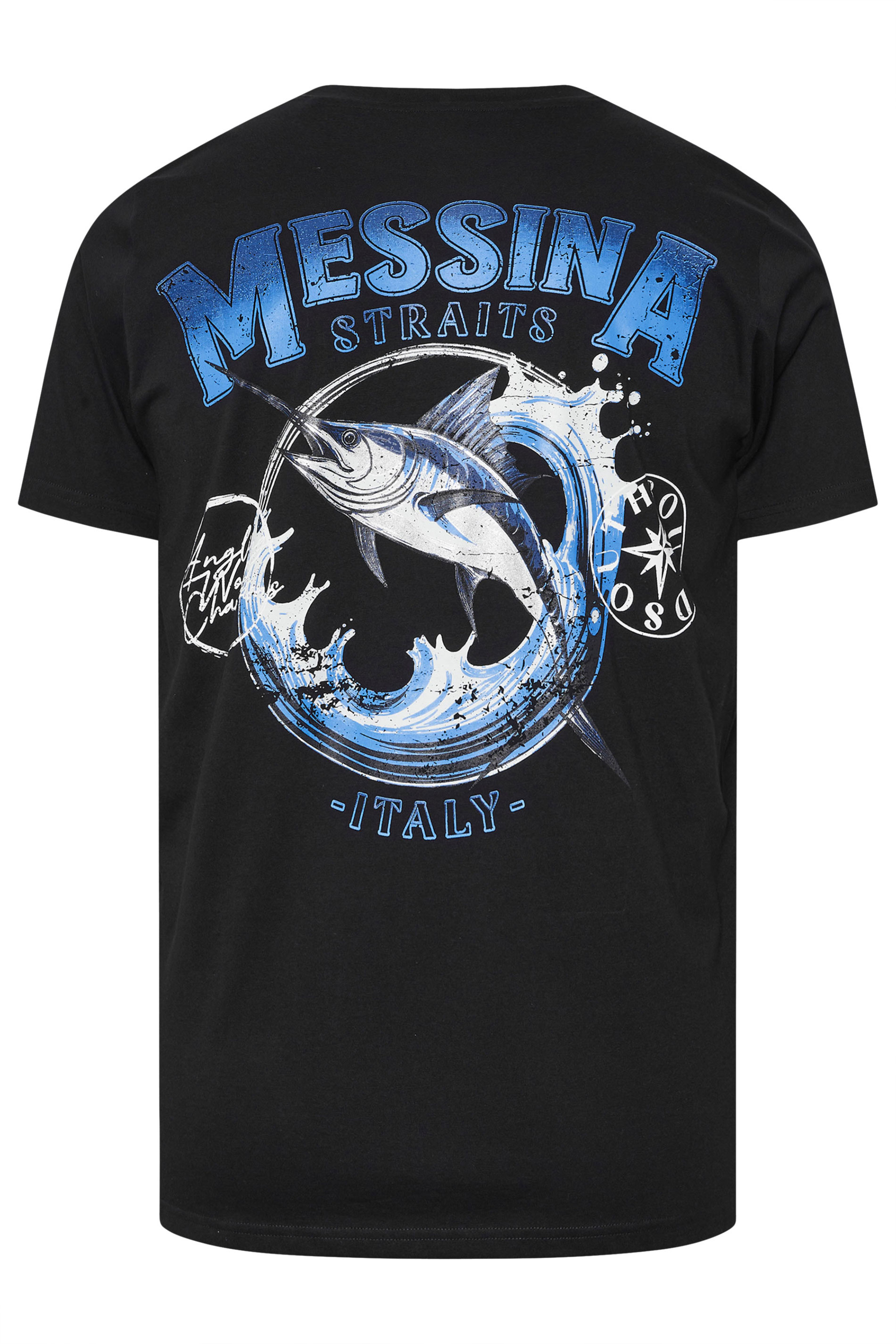 BadRhino Big & Tall Black 'Messina Straits' Graphic T-Shirt | BadRhino 7