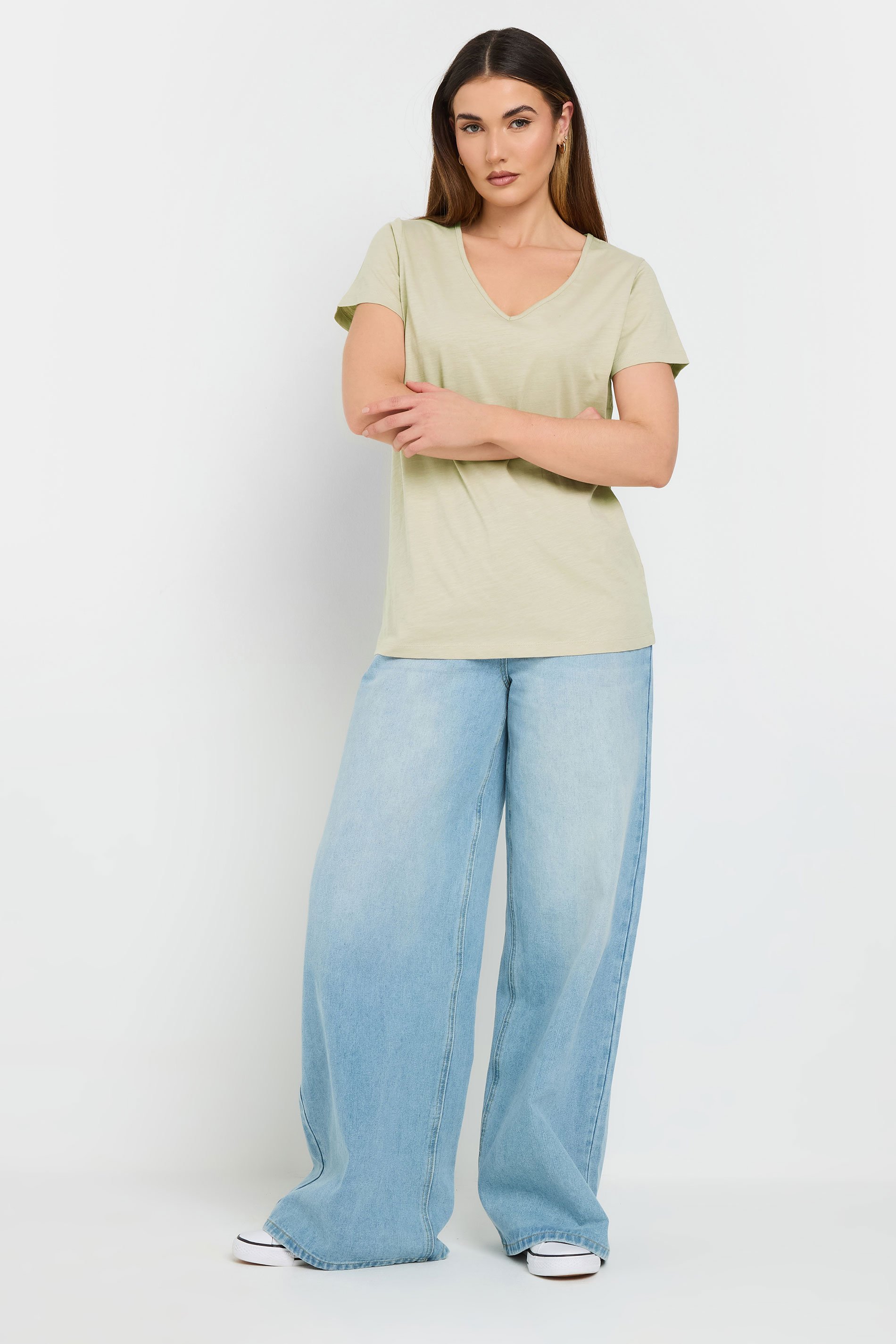 LTS Tall 3 PACK Sage Green & Berry Red V-Neck T-Shirts | Long Tall Sally 4