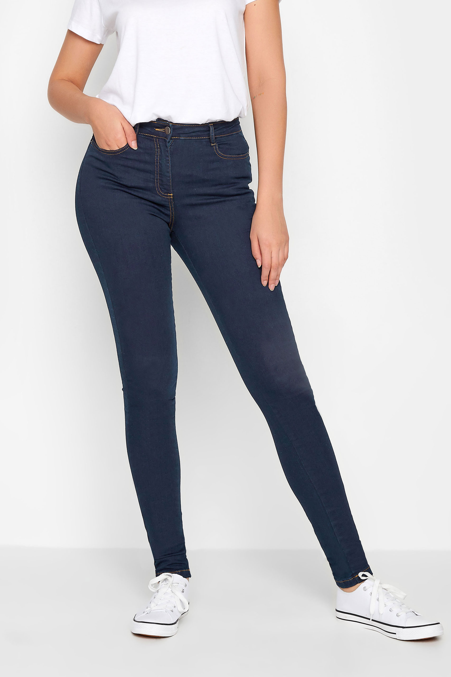 LTS Tall Women's Indigo Blue Washed AVA Skinny Jeans | Long Tall Sally 1