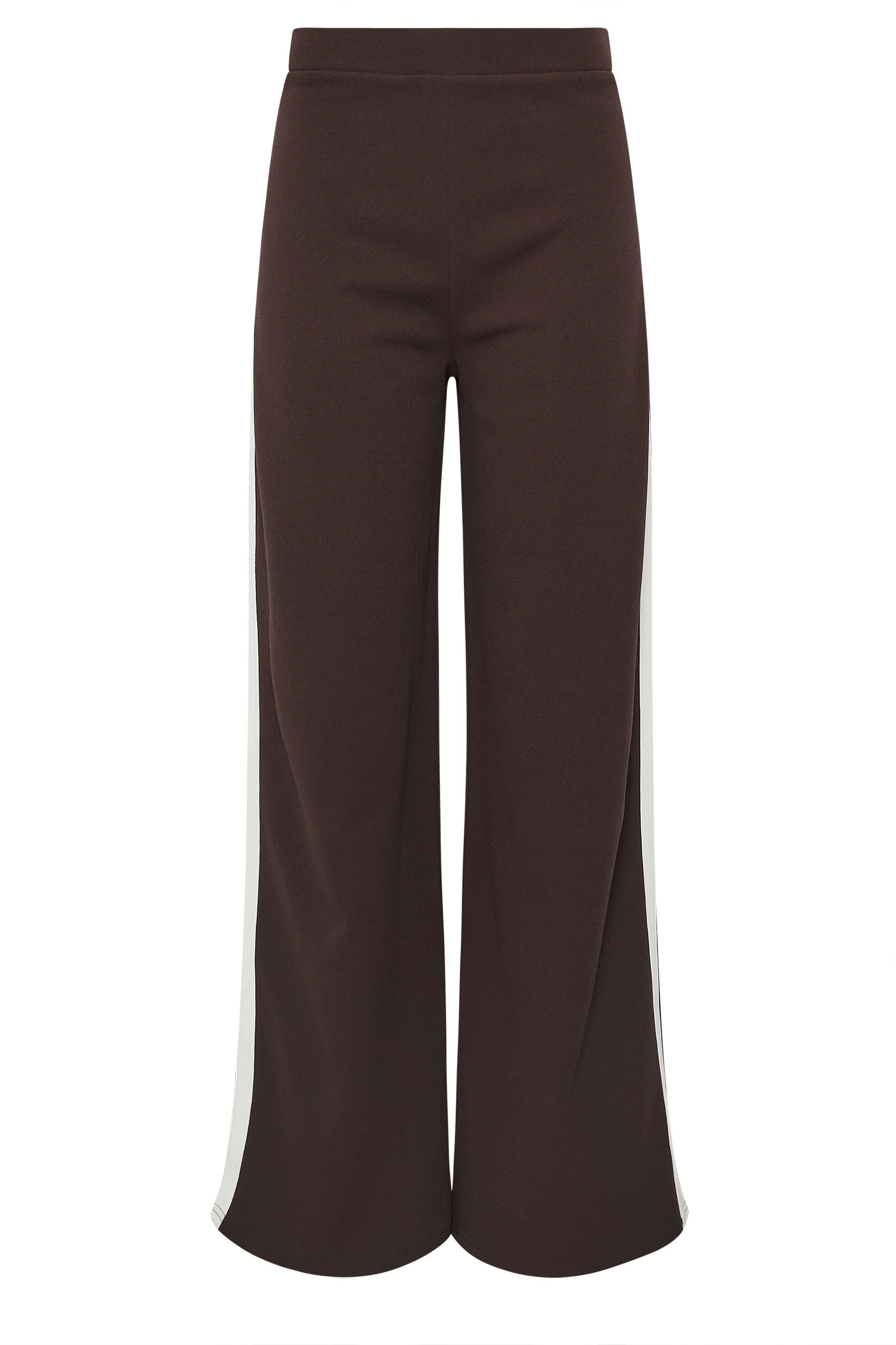 LTS Tall Brown Stripe Wide Leg Trousers | Long Tall Sally 1