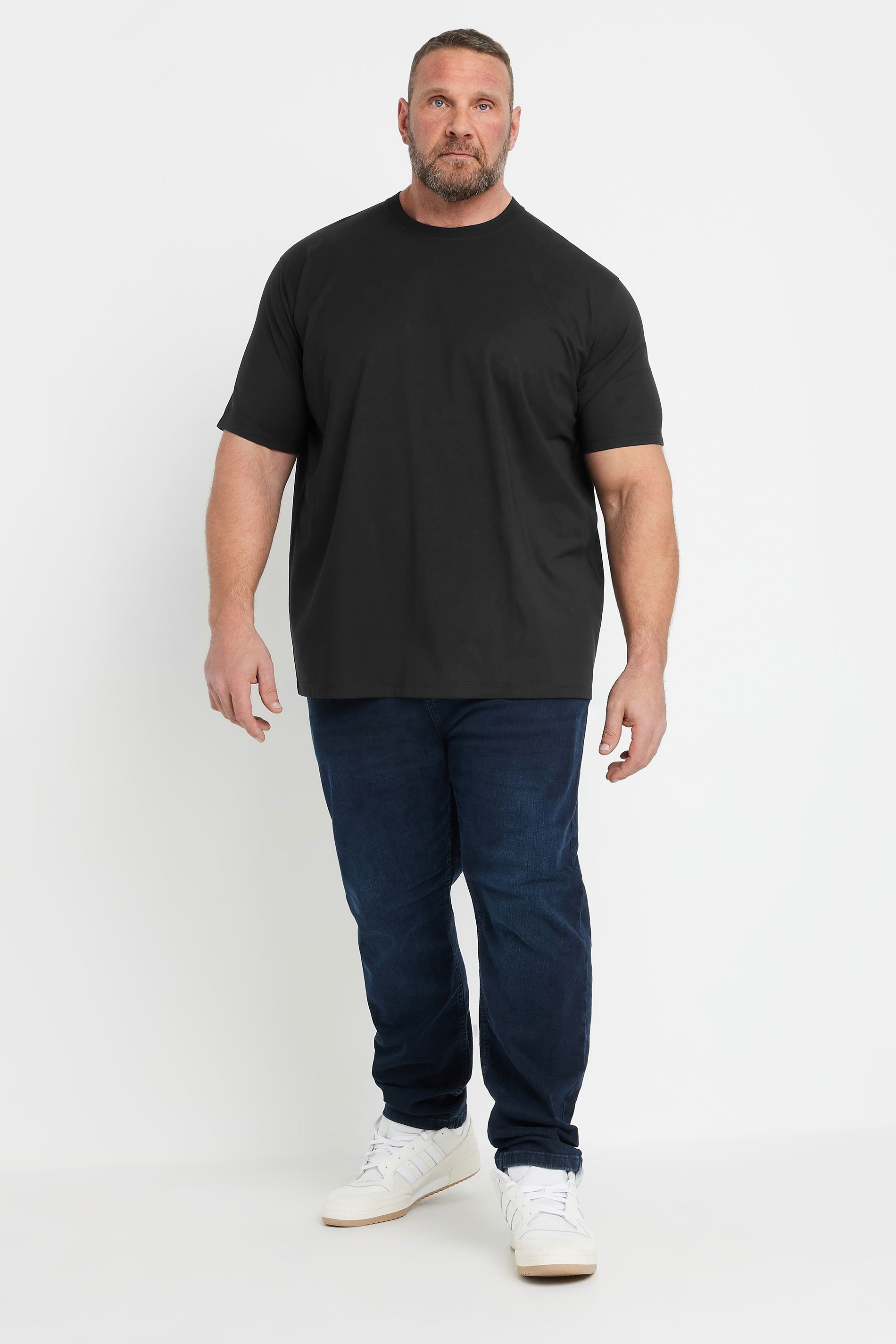 BadRhino Big & Tall Black Soft Touch Relaxed Fit T-Shirt | BadRhino 5