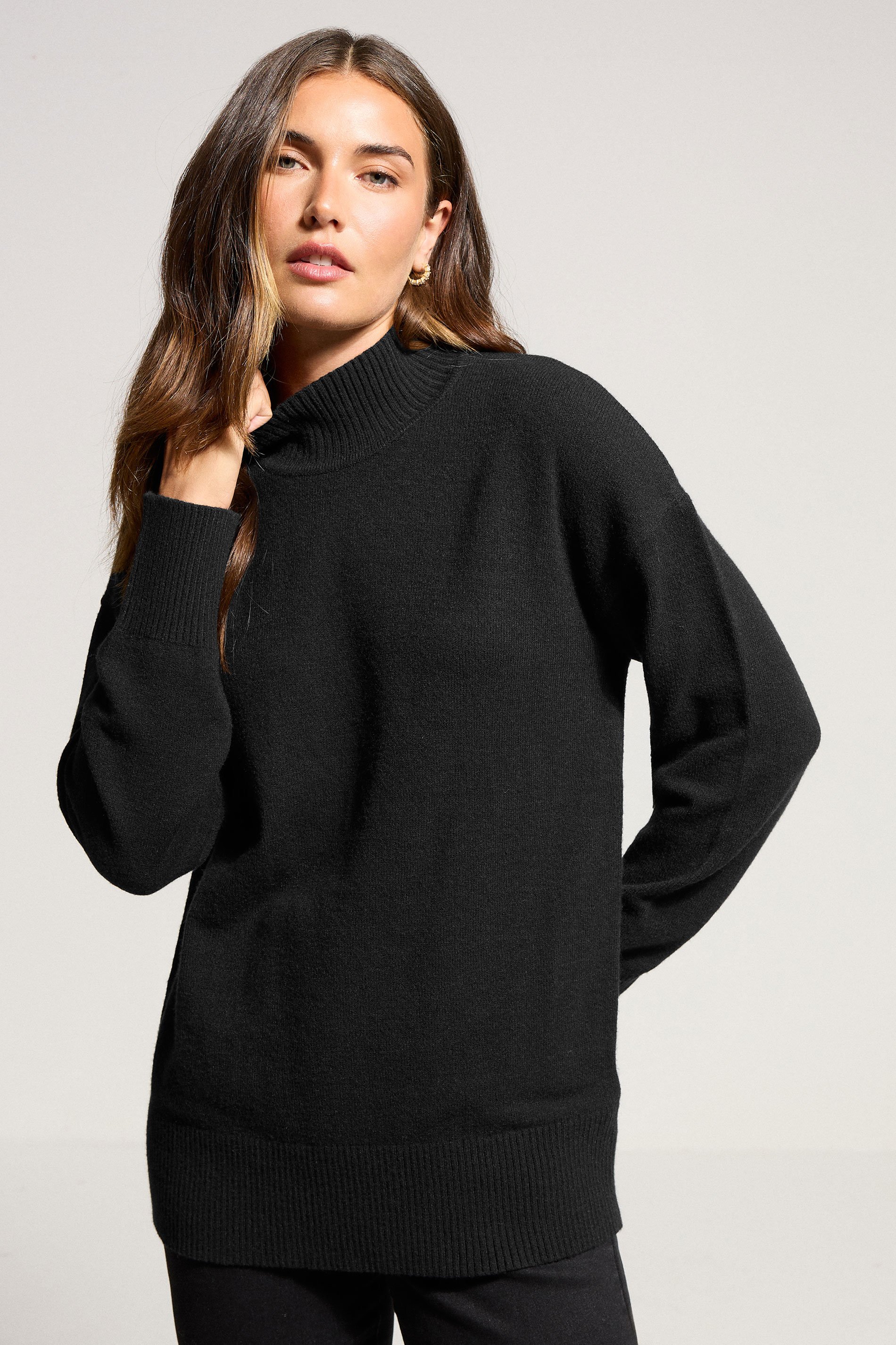 LTS Tall Black Turtle Neck Jumper | Long Tall Sally 1