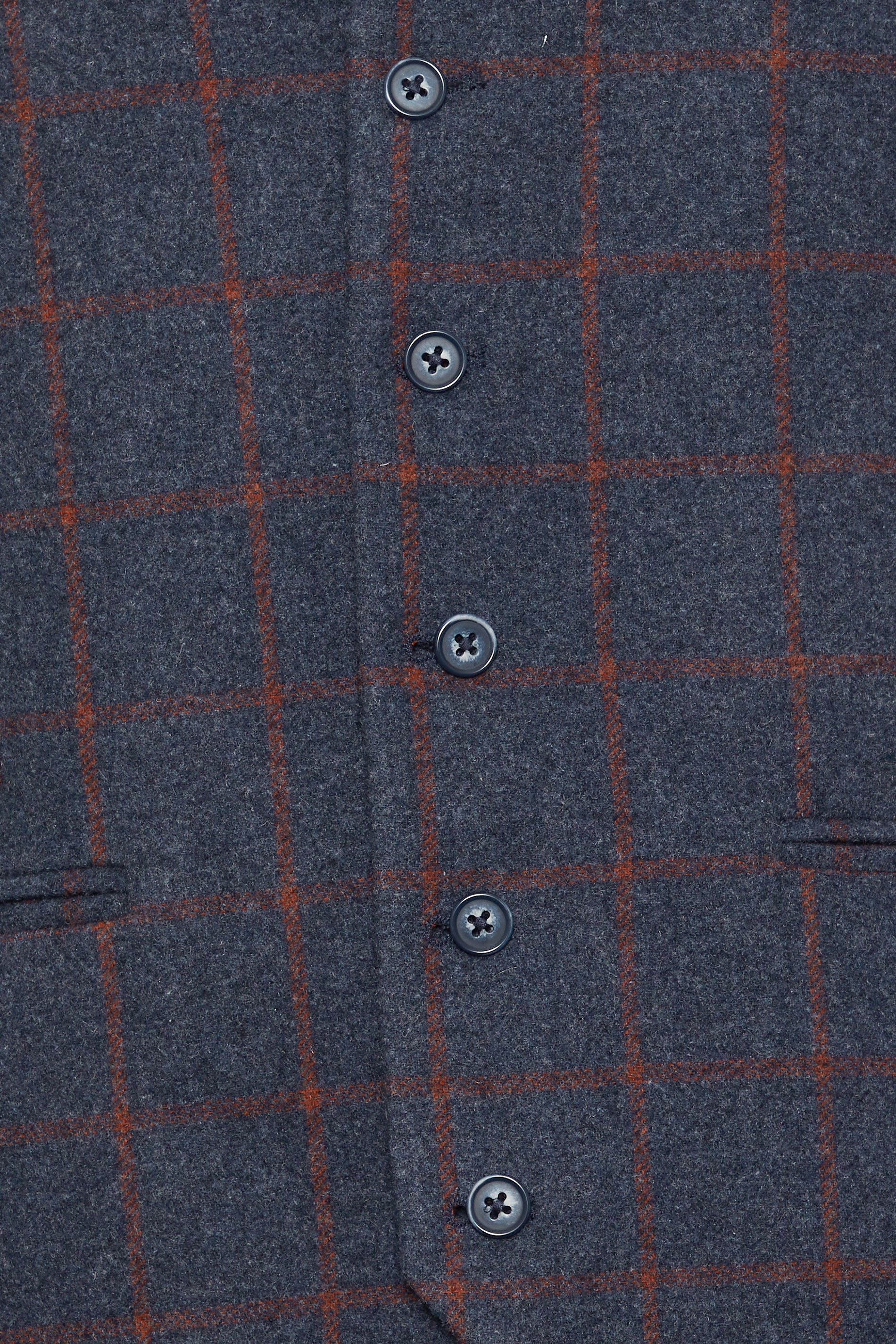 BadRhino Tailoring Big & Tall Blue & Red Checked Tweed Waistcoat | BadRhino 4