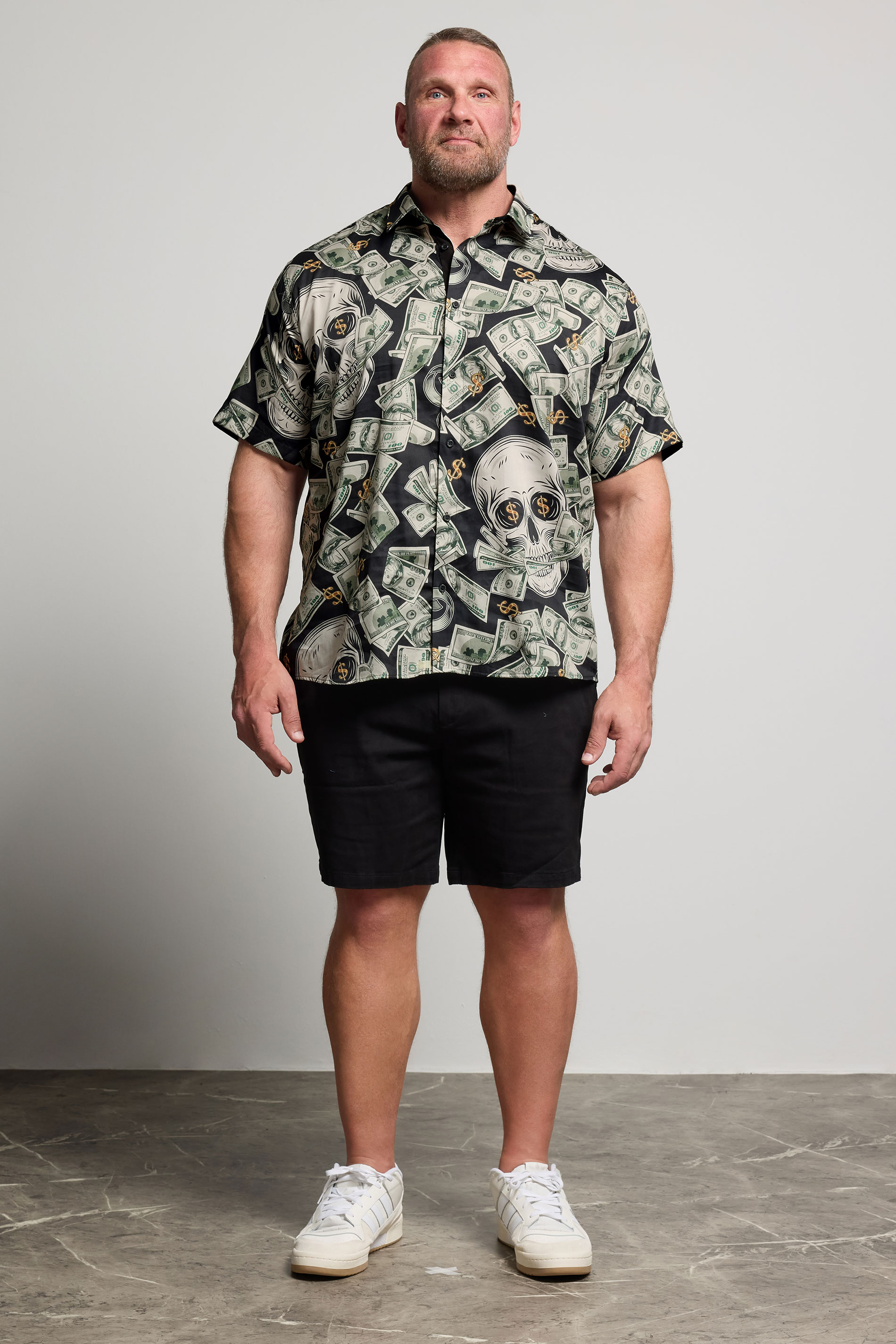 KAM Big & Tall Black Dollar Bills Print Shirt | BadRhino 2