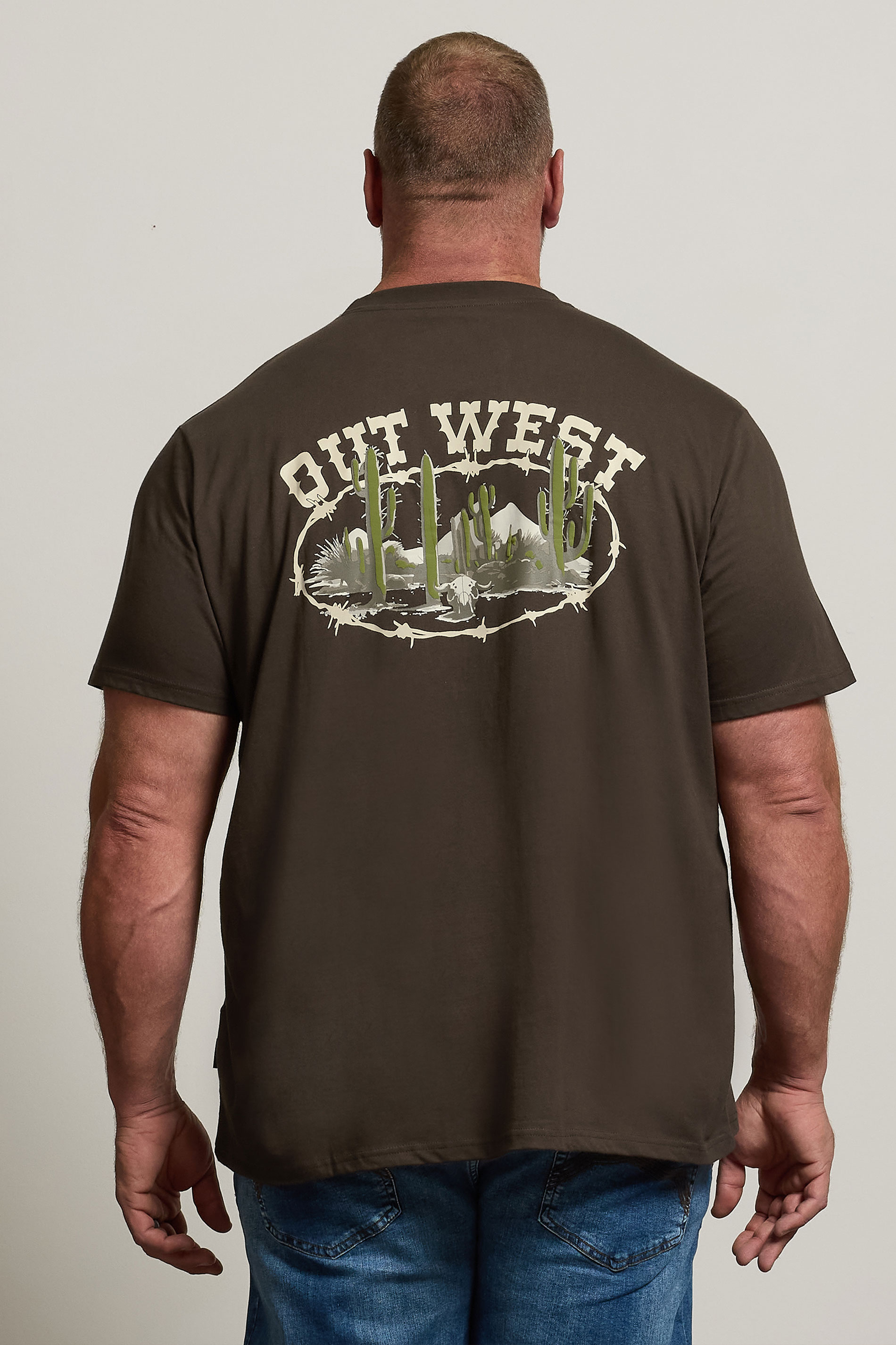 BadRhino Big & Tall Chocolate Brown 'Out West' Graphic T-Shirt | BadRhino 3
