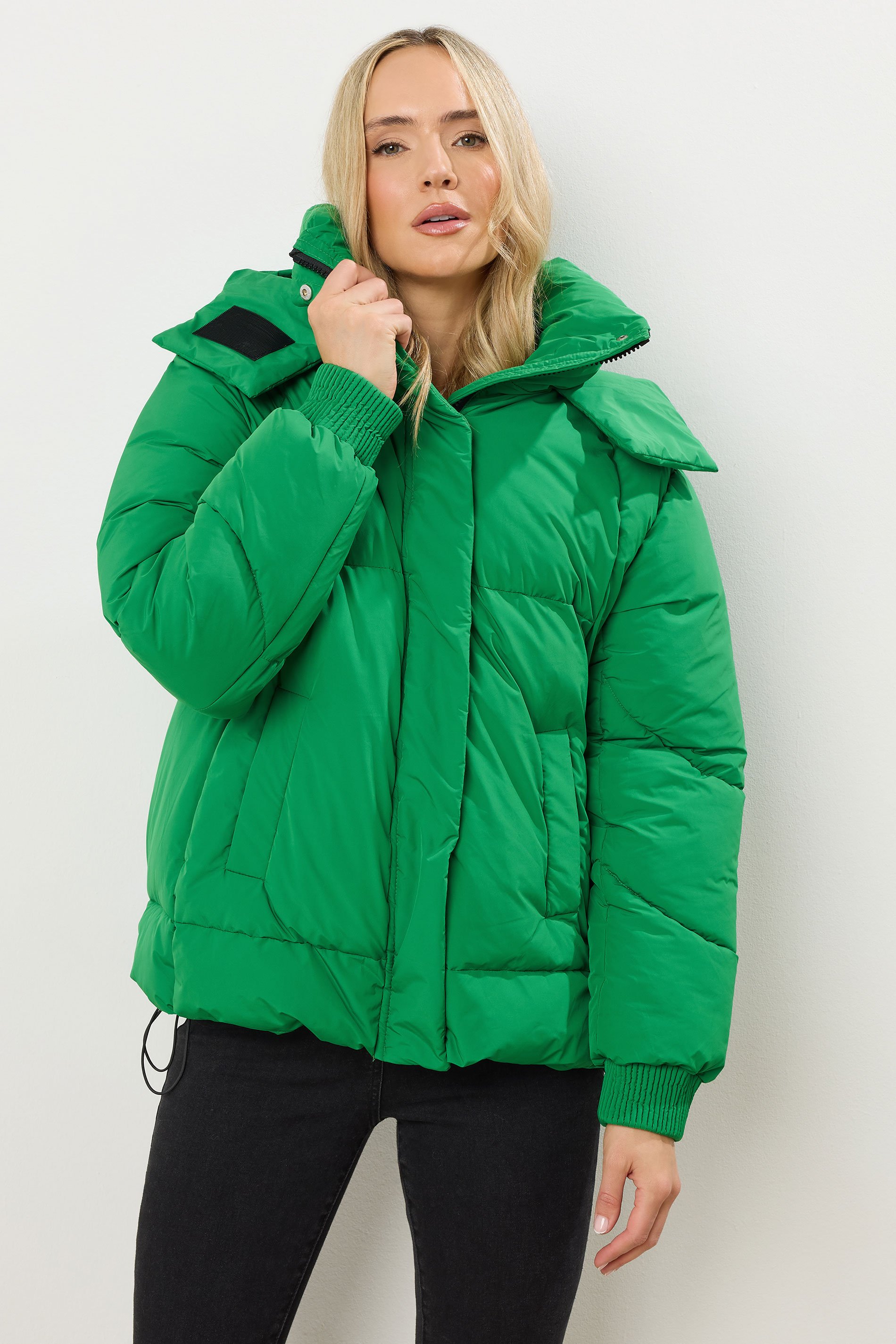 LTS Tall Green Oversized Padded Coat | Long Tall Sally 1