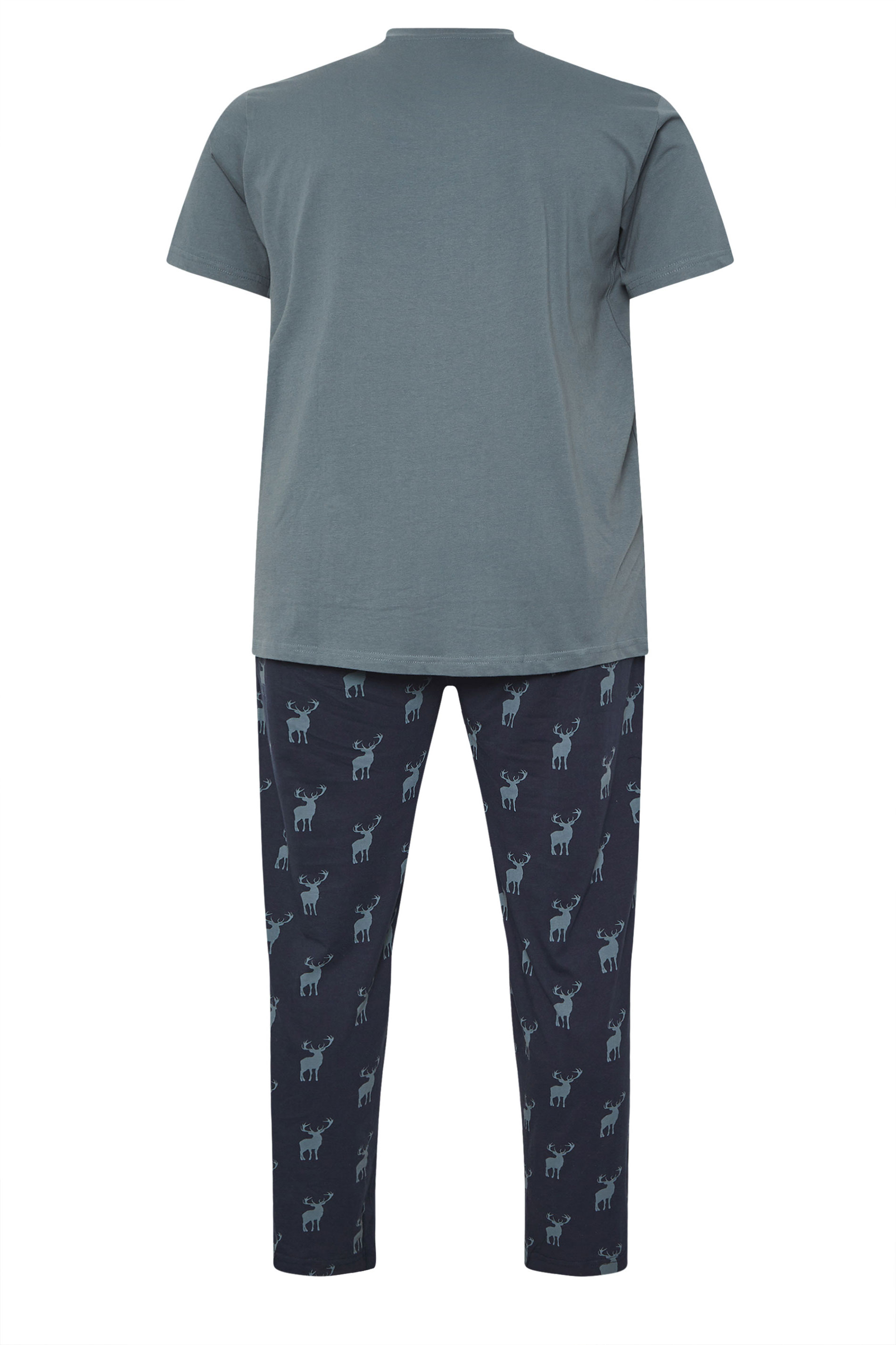 BadRhino Big & Tall Navy & Storm Blue Stag Pyjama Set | BadRhino 6