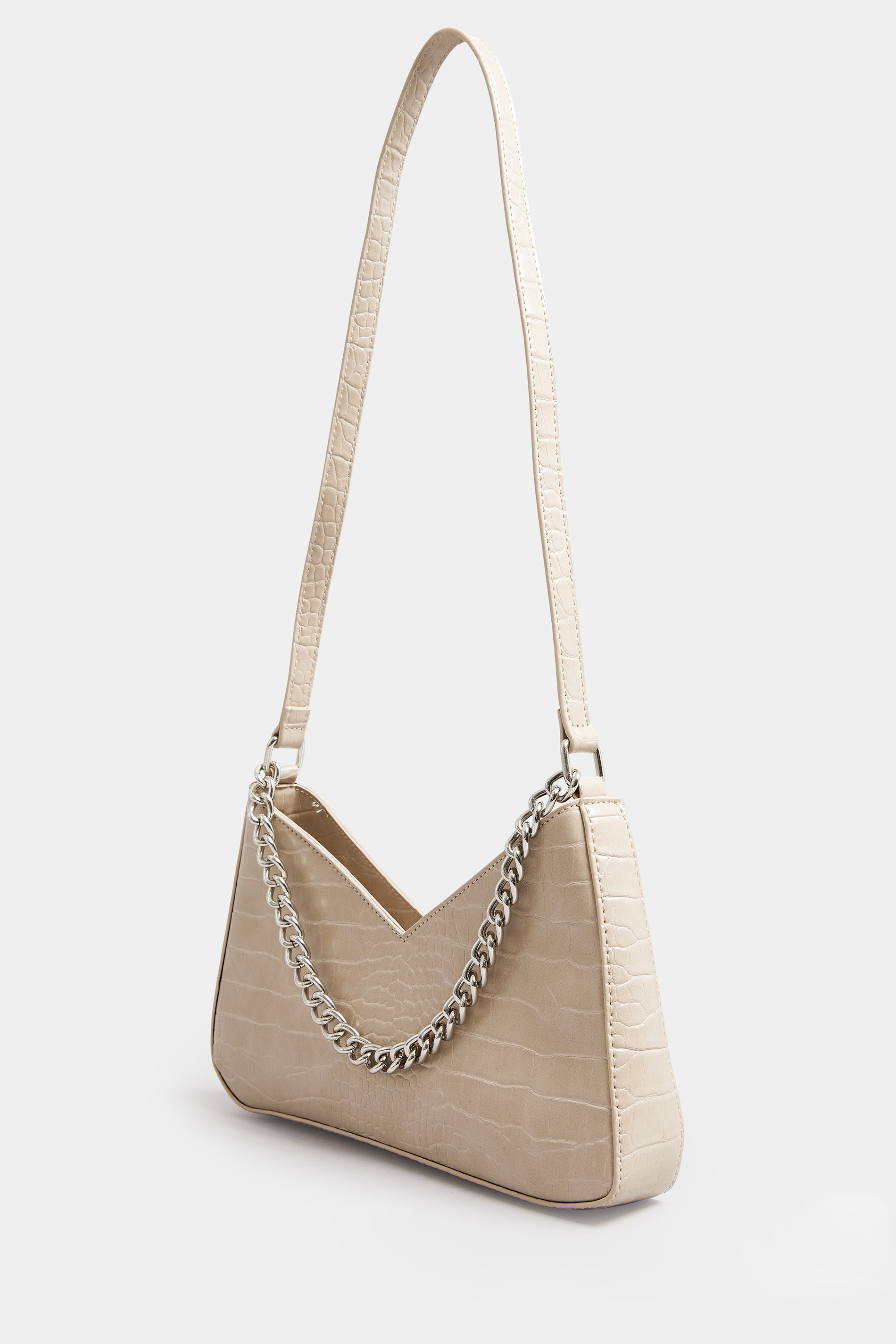 Stone Brown Chain Detail Shoulder Bag 4