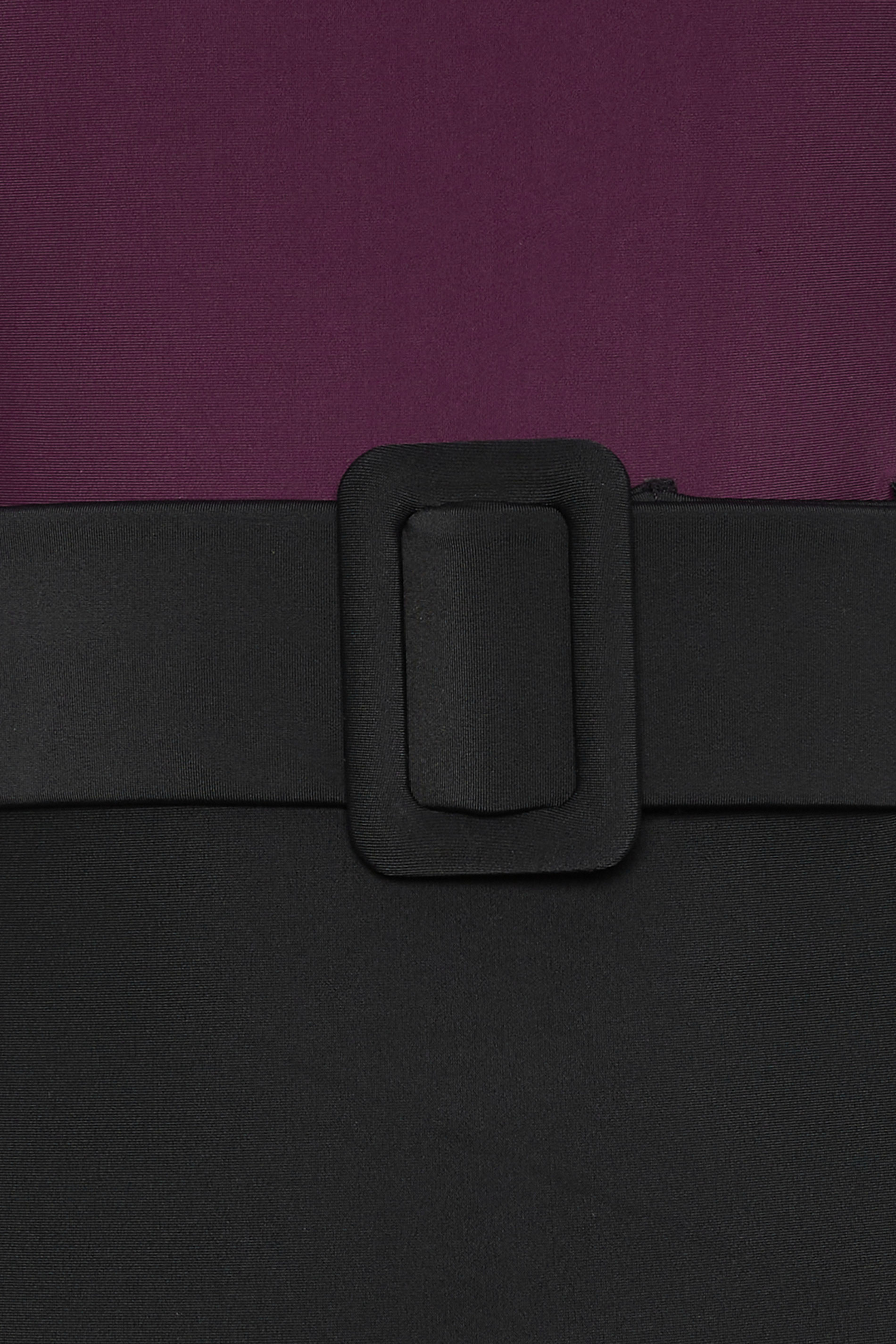 LTS Tall Black Colour Block Belted Swimsuit | Long Tall Sally 6